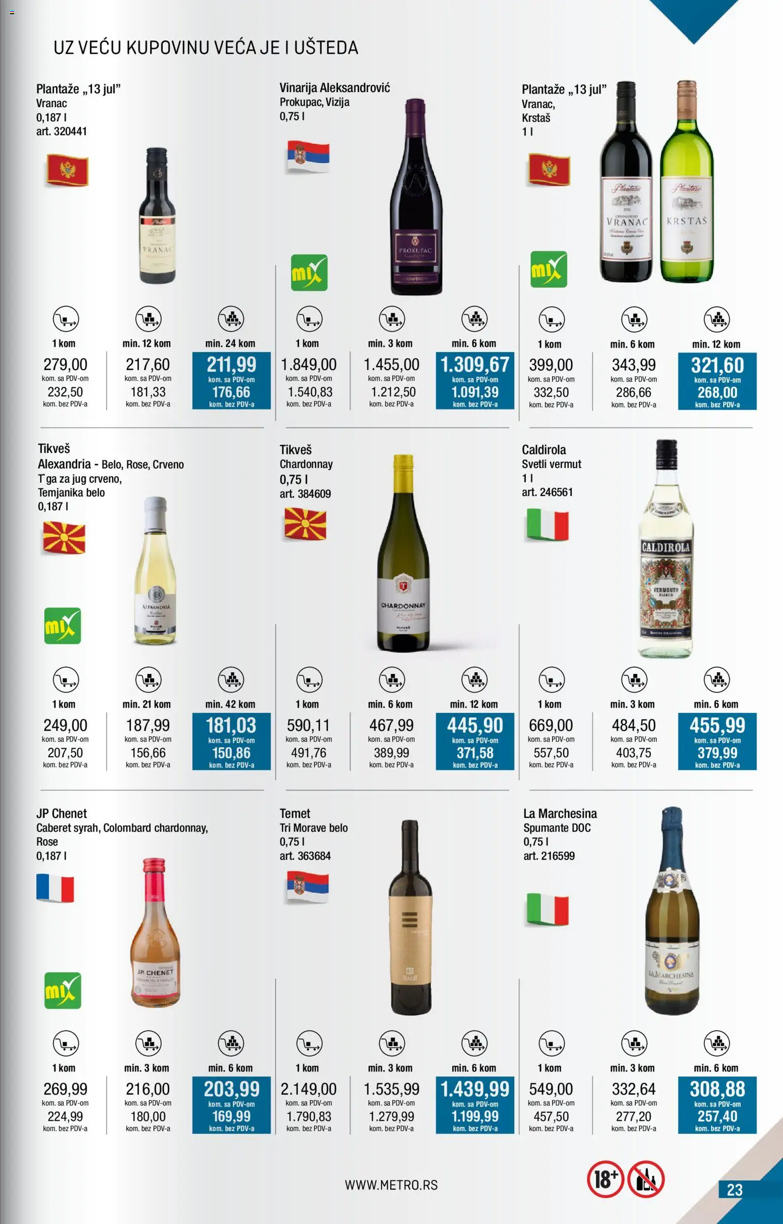 Metro katalog - važi od 02.01.2026 | Strana: 23 | Proizvode: Chardonnay, Vranac