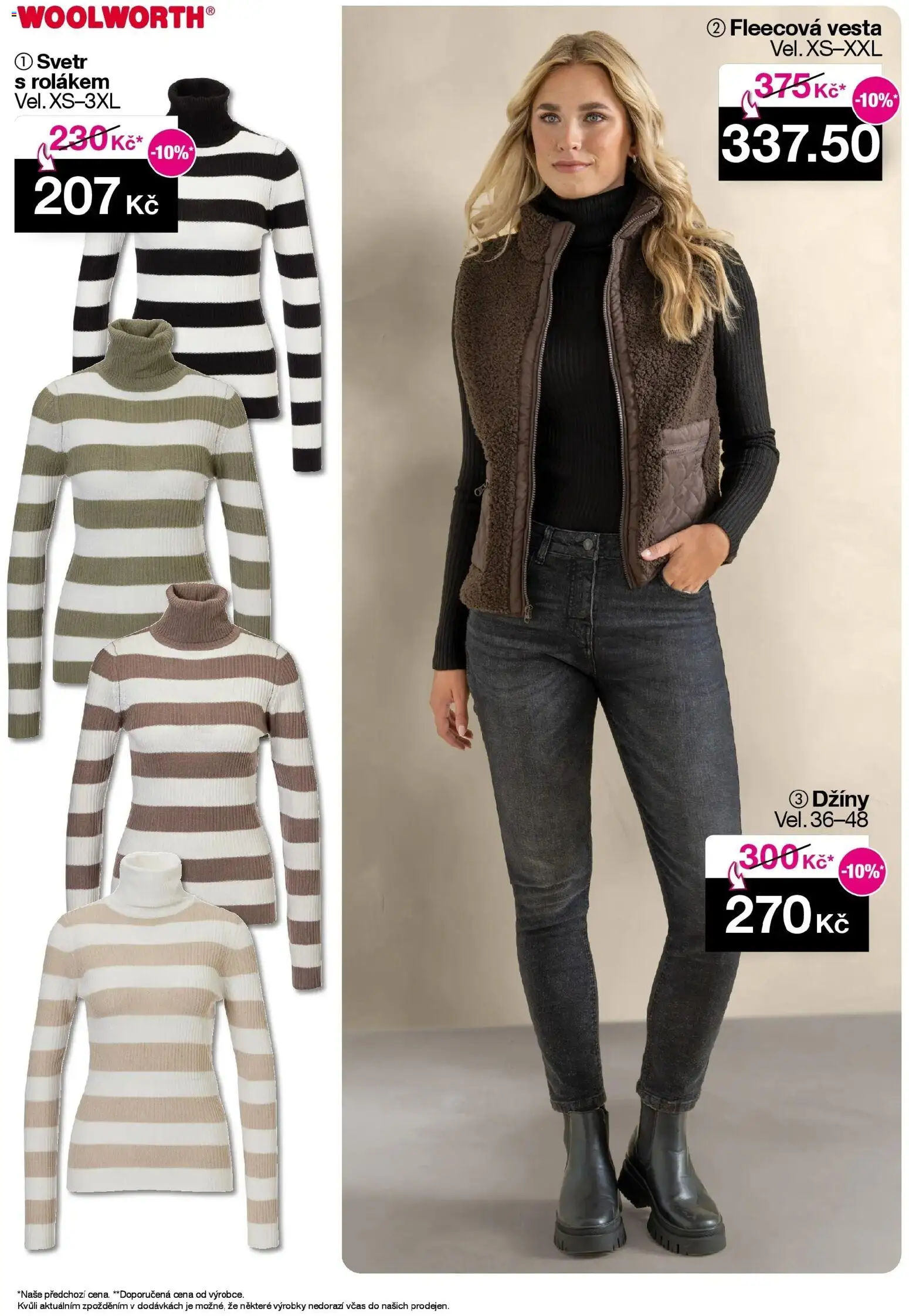 Woolworth leták od 07.11.2025 - akční nabídka | Strana: 10 | Produkty: Svetr, Vesta, Džíny