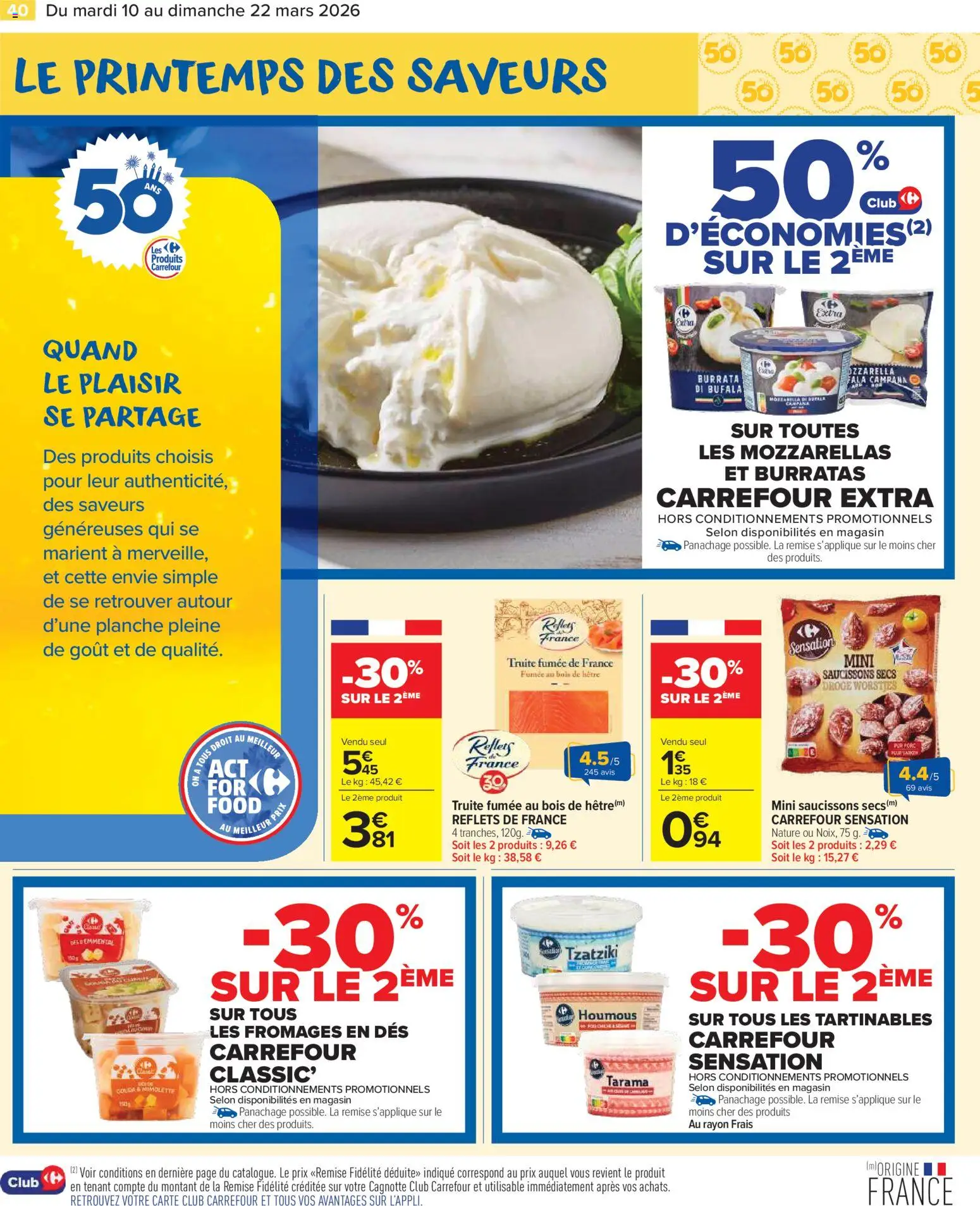 {H1} | Page: 42 | Produits: Truite fumée, Mozzarella, Burrata, Porc