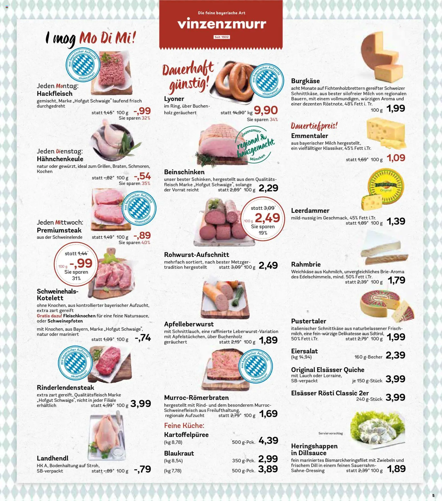 AEZ Prospekt 	 – gültig ab 05.01.2026 | Seite: 5 | Produkte: Zwiebeln, Schweinefleisch, Sauerrahm, Fleisch