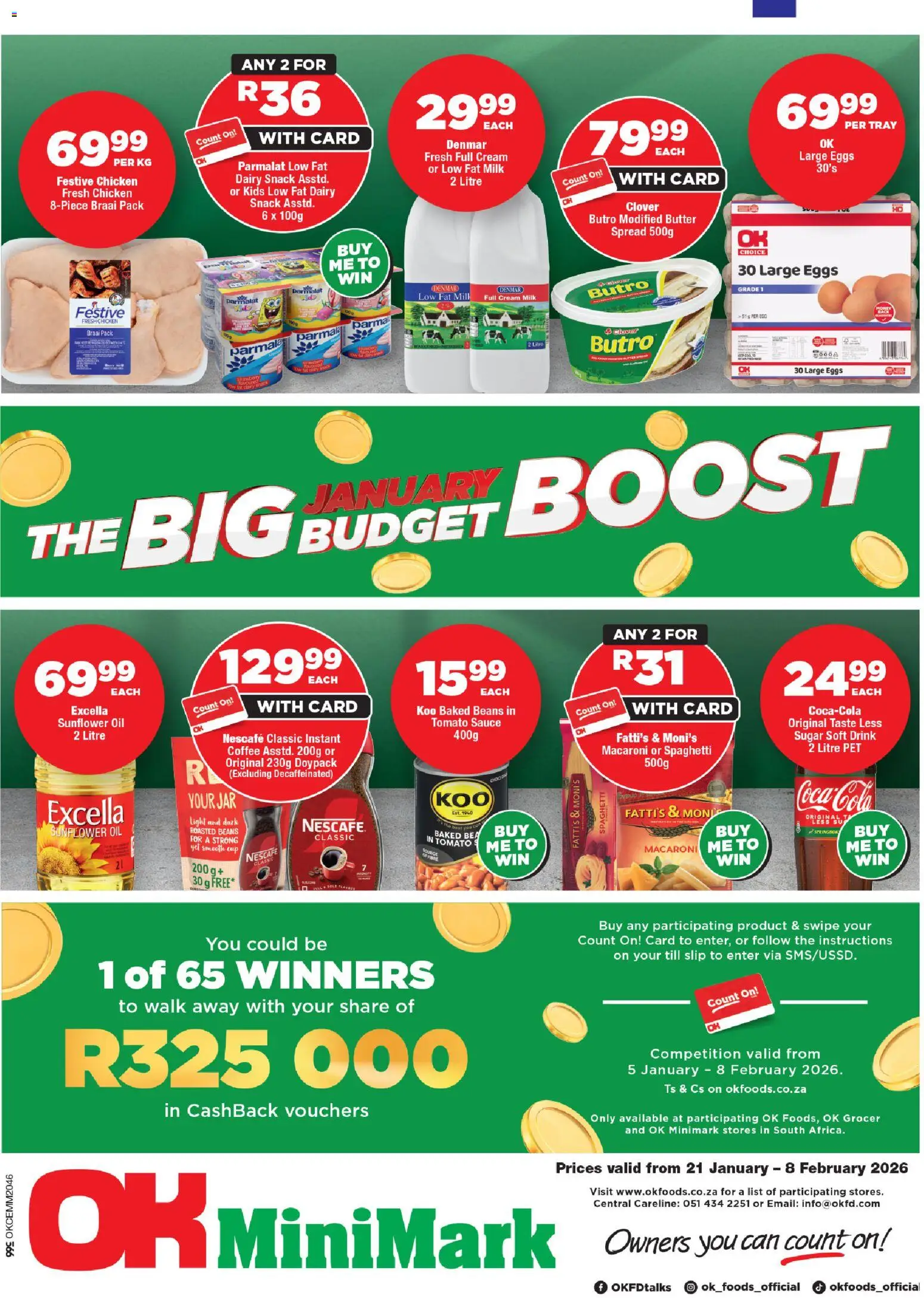 New OK Foods catalogue – valid from 21.01.2026 | Page: 1 | Products: Baked beans, Milk, Eggs, Sauce