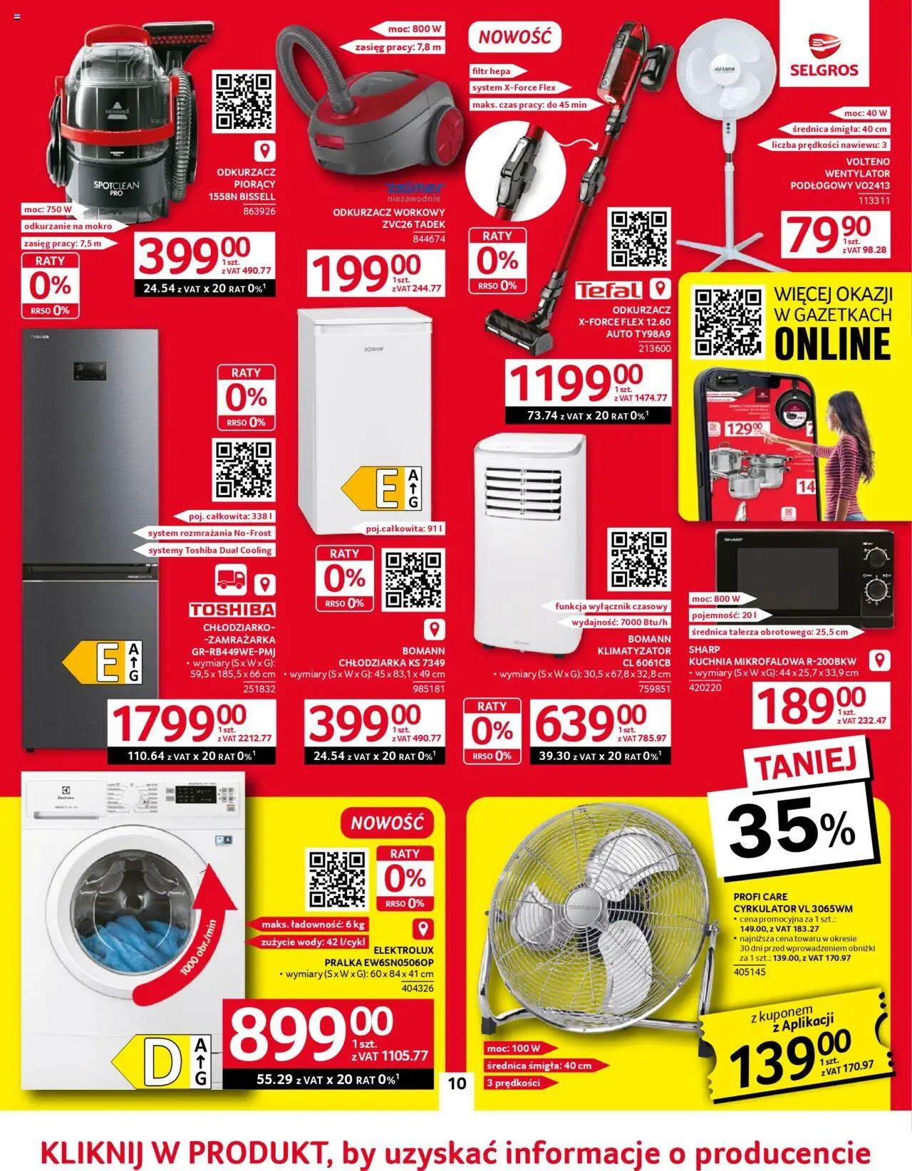 Selgros cash&carry Gazetka - Oferta przemysłowa od 05.06.2025 | Strona: 12 | Produkty: Zamrażarka, Pralka, Odkurzacz, Tefal