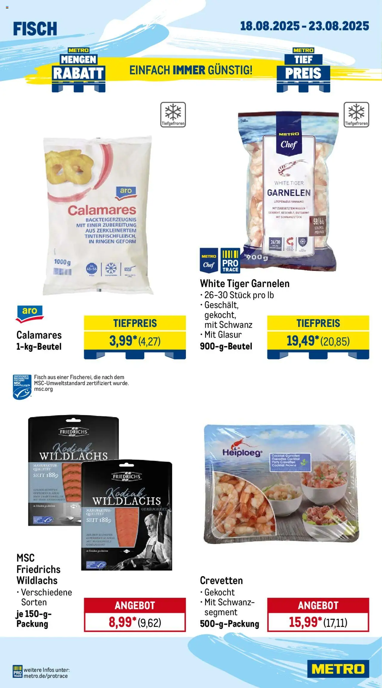 Metro Prospekt 	 - gültig ab dem 18.08.2025 | Seite: 6 | Produkte: Garnelen, Fisch, Wasser, Tiger garnelen