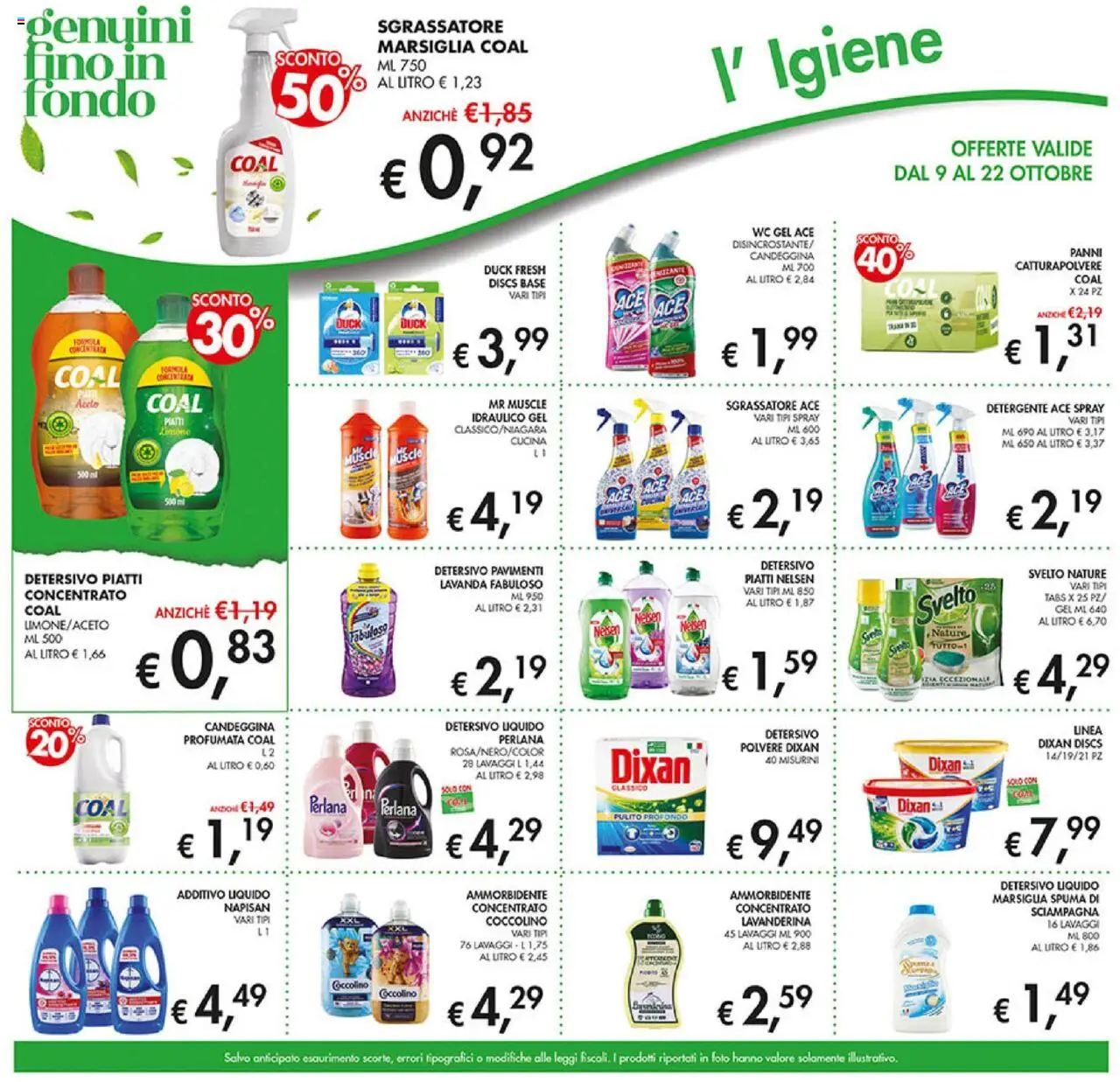 Volantino Coal del 09.10.2025 | Pagina: 21 | Prodotti: Detergente, Sgrassatore, Lavanda, WC
