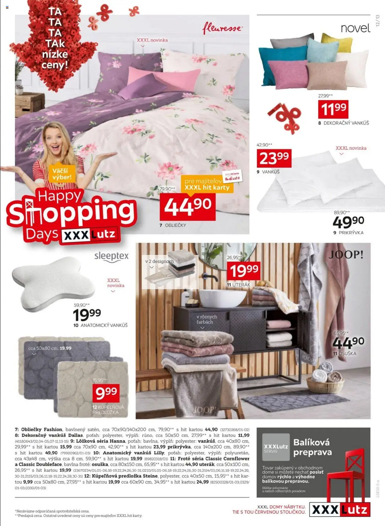 Nové XXXLutz akcie – leták je platný od 06.10.2025 | Strana: 13 | Produkty: Obliečky, Vankúš, Uterák
