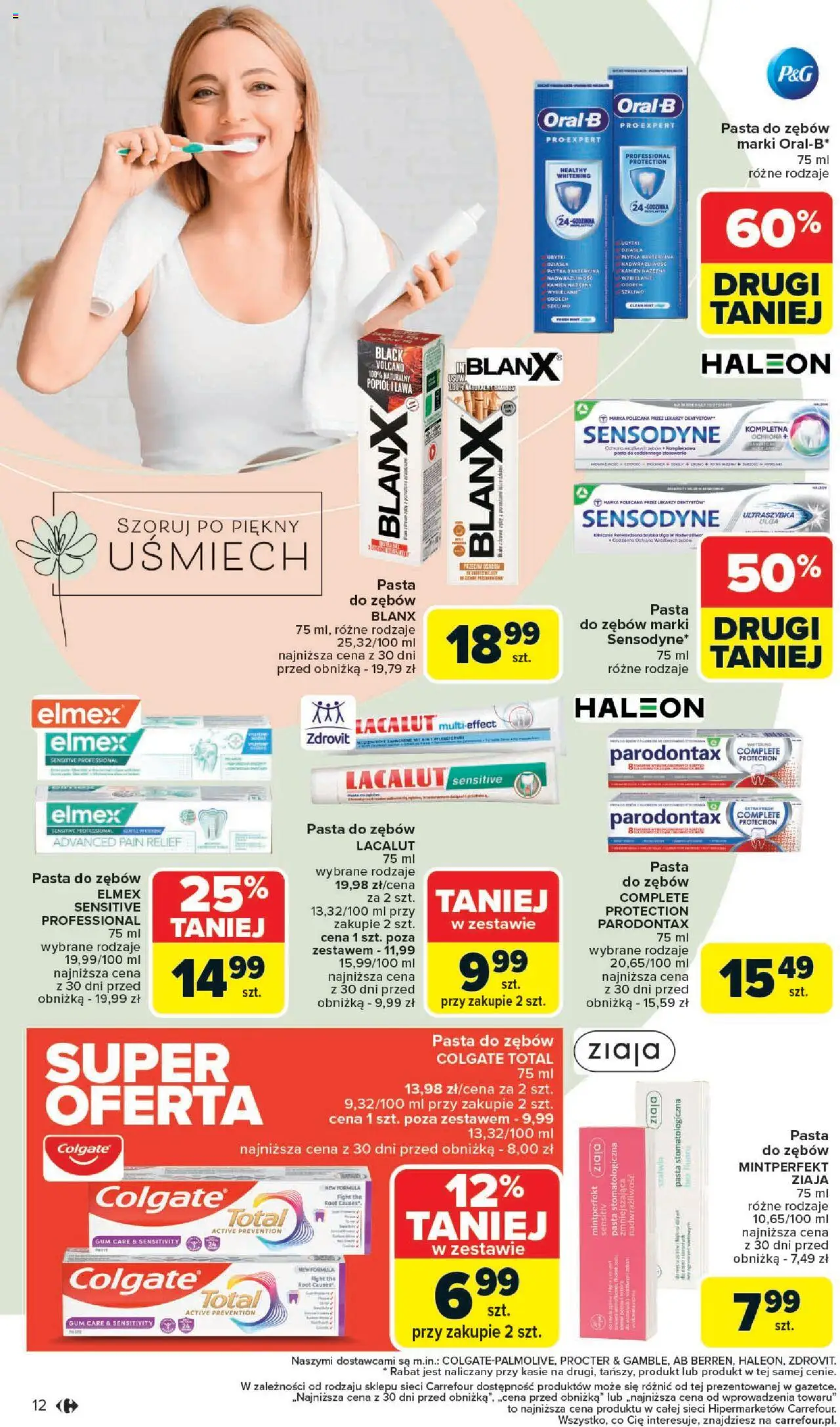 Carrefour Gazetka - Zadbać o siebie od 18.08.2025 | Strona: 12 | Produkty: Ryby, Lacalut, Pasta do zębów