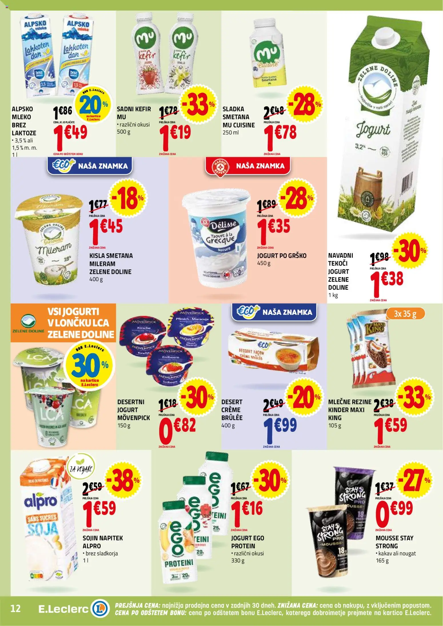 Novi E.leclerc katalog ponudbe – veljaven od 14.01.2026 | Stran: 12 | Izdelki: Mileram, Kakav, Mleko, Jogurt