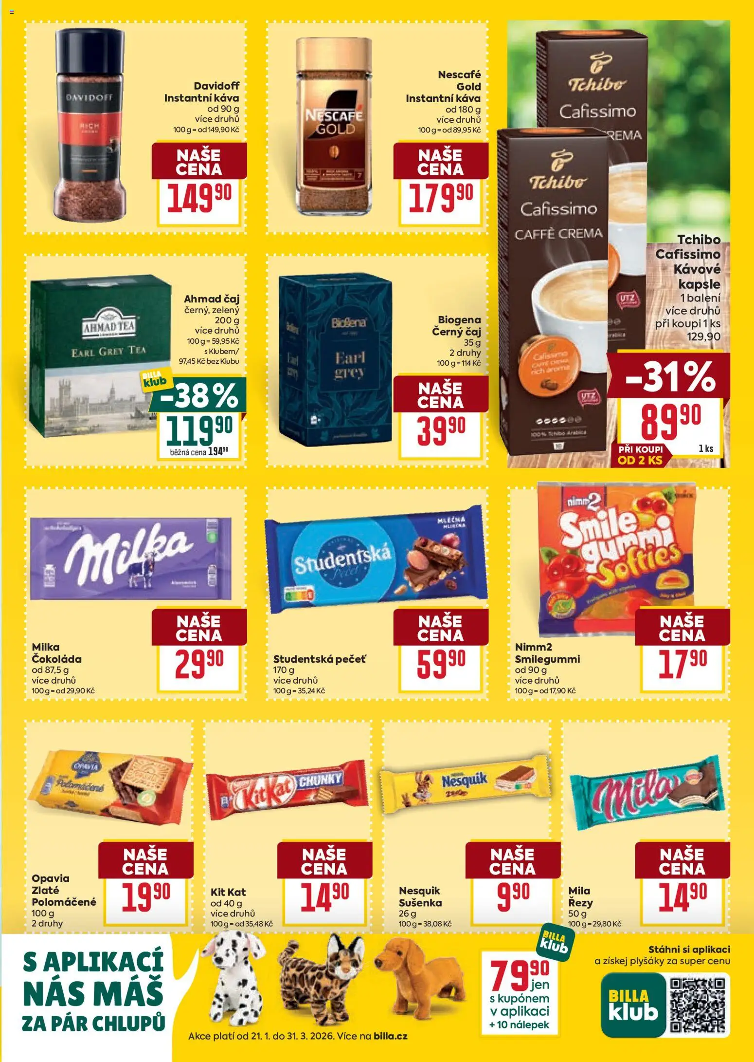 Billa Velký leták od 04.02.2026 | Strana: 19 | Produkty: Milka, Čaj, Kávové kapsle, Mila