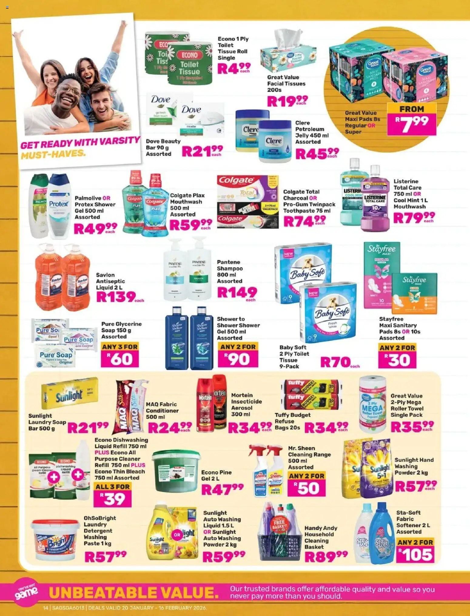 New Game catalogue – valid from 20.01.2026 | Page: 14 | Products: Toilet, Washing powder, Detergent, Dishwashing liquid