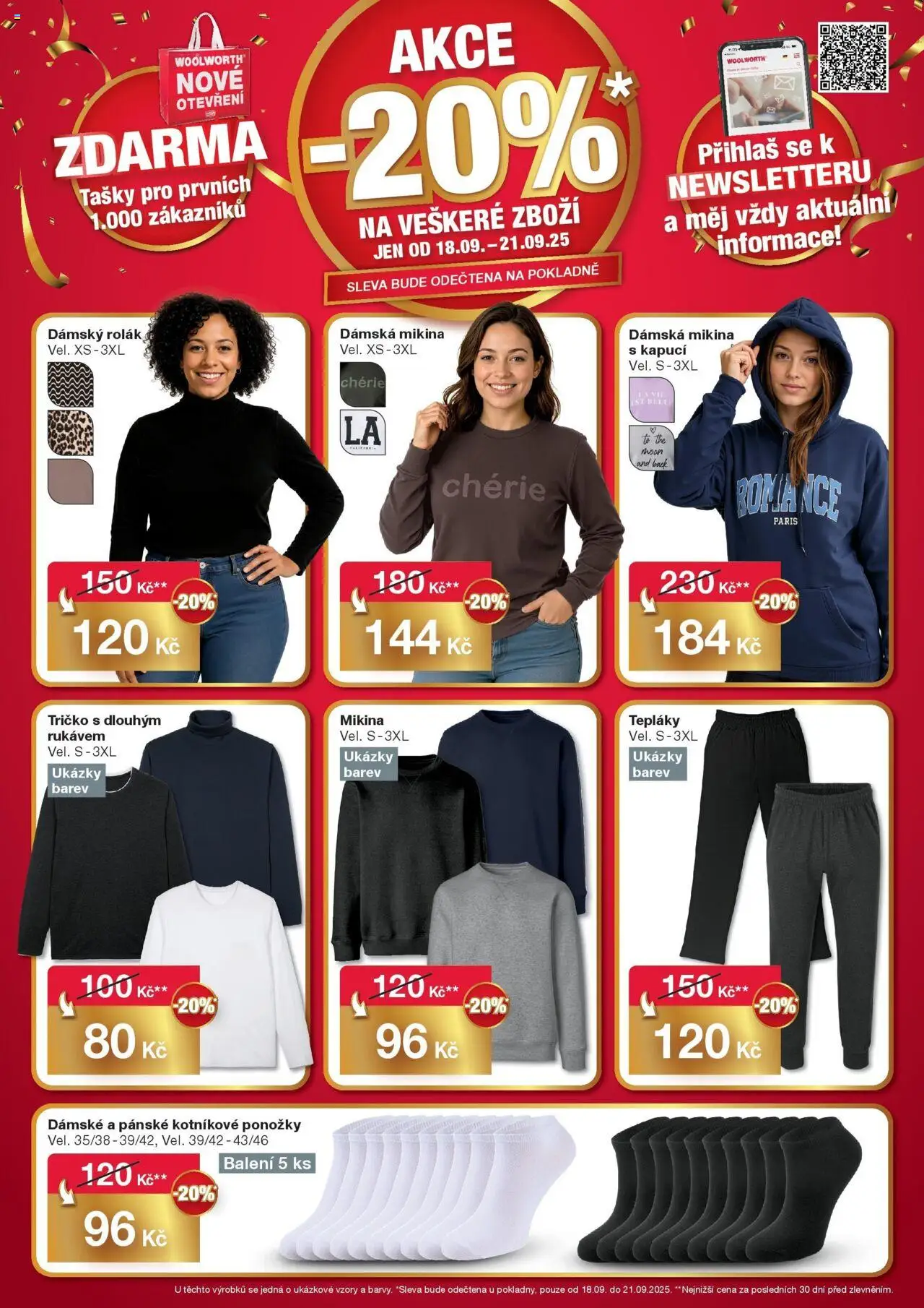 Woolworth leták - Zlín od 18.09.2025 - akční nabídka | Strana: 3 | Produkty: Tričko, Mikina, Ponožky, Tepláky