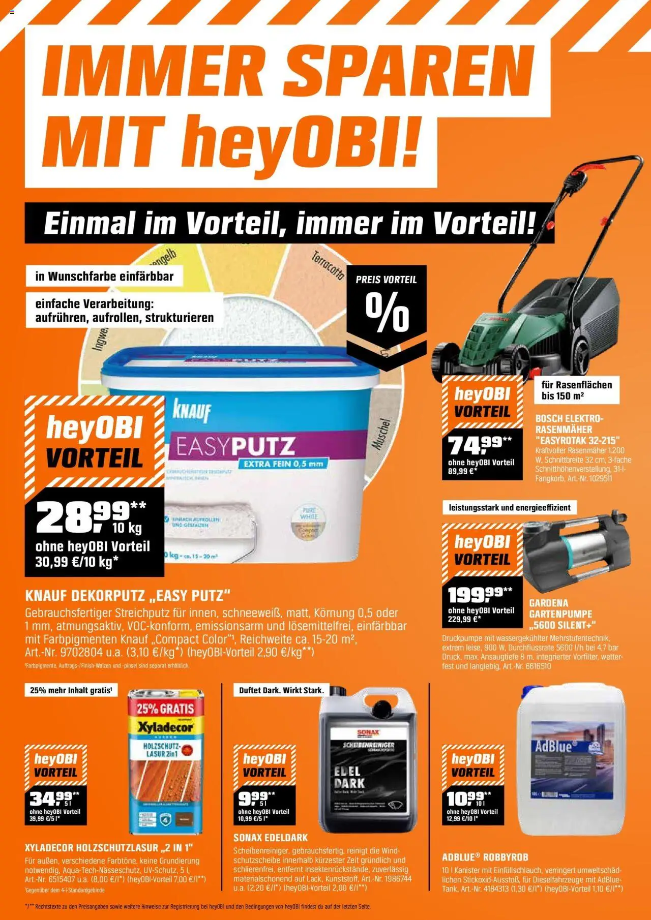 Obi Biberstärke Angebote - gültig ab dem 16.07.2025 | Seite: 6 | Produkte: Bosch, Rasenmäher, Pinsel