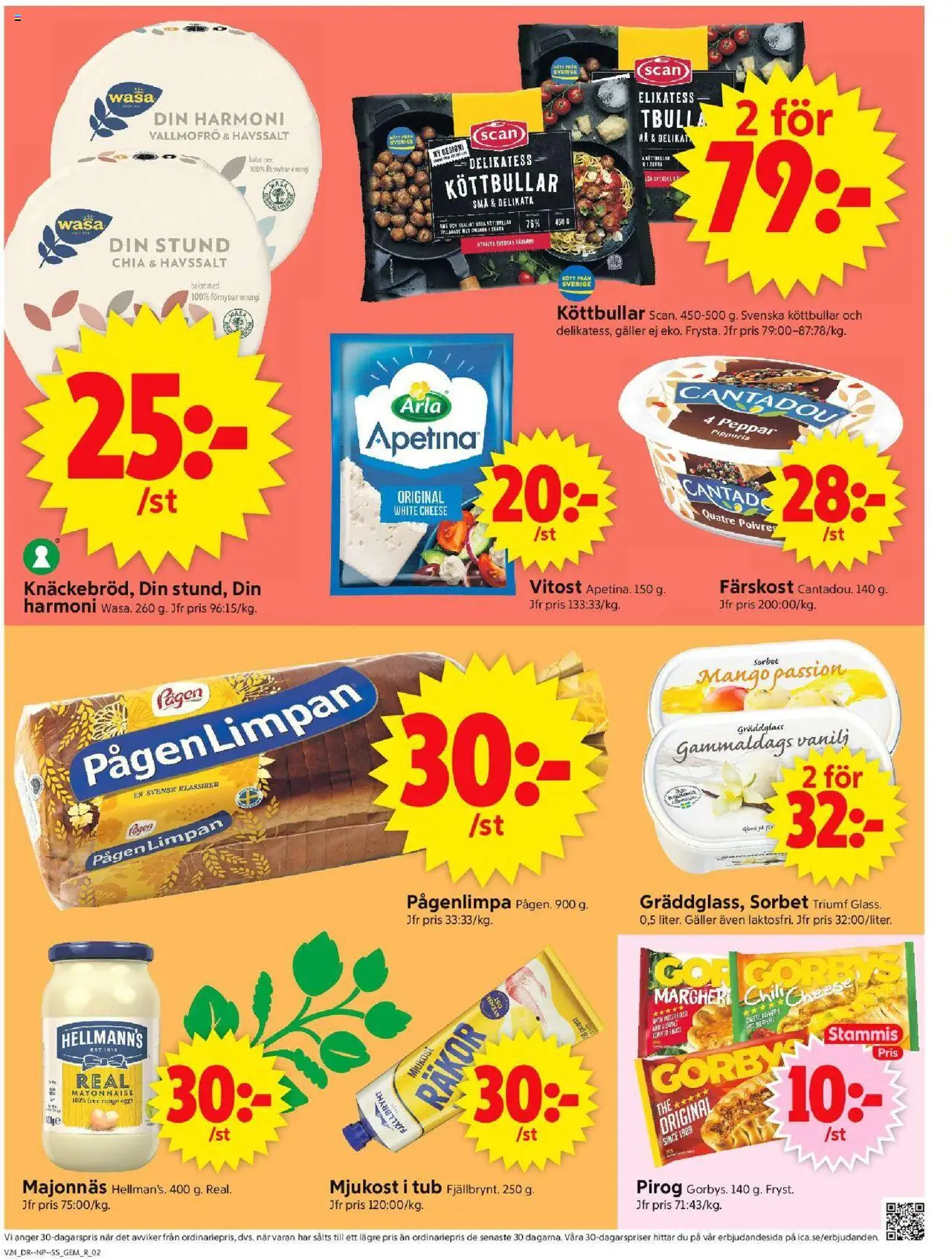 ICA Supermarket reklamblad aktuell från 09.06.2025 | Sida: 2 | Produkter: Köttbullar, Peppar, Mjukost, Mango