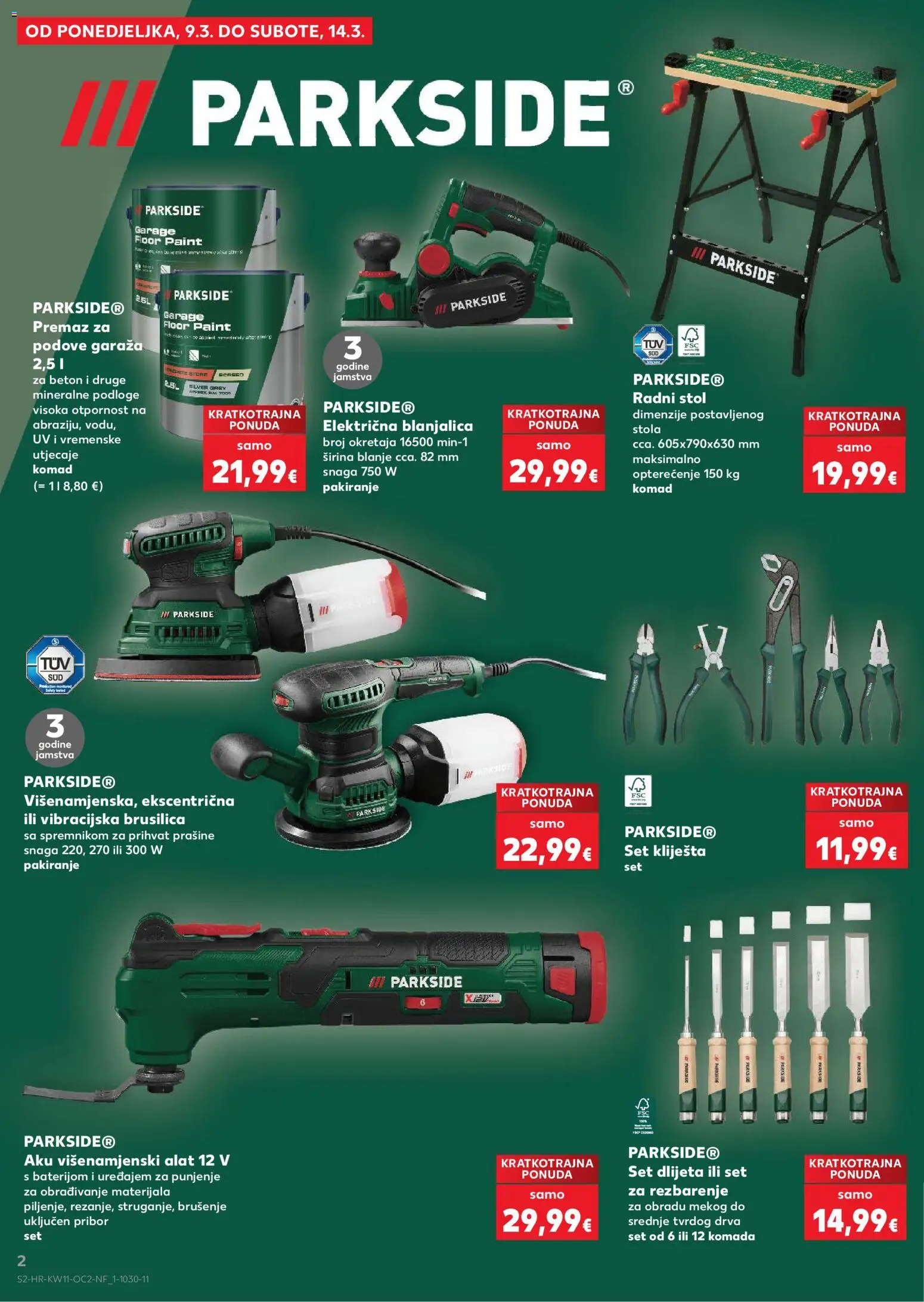 Kaufland katalog | vrijedi od 11.03.2026 | Stranica: 2 | Proizvodi: Brusilica, Stol, Alat, Parkside