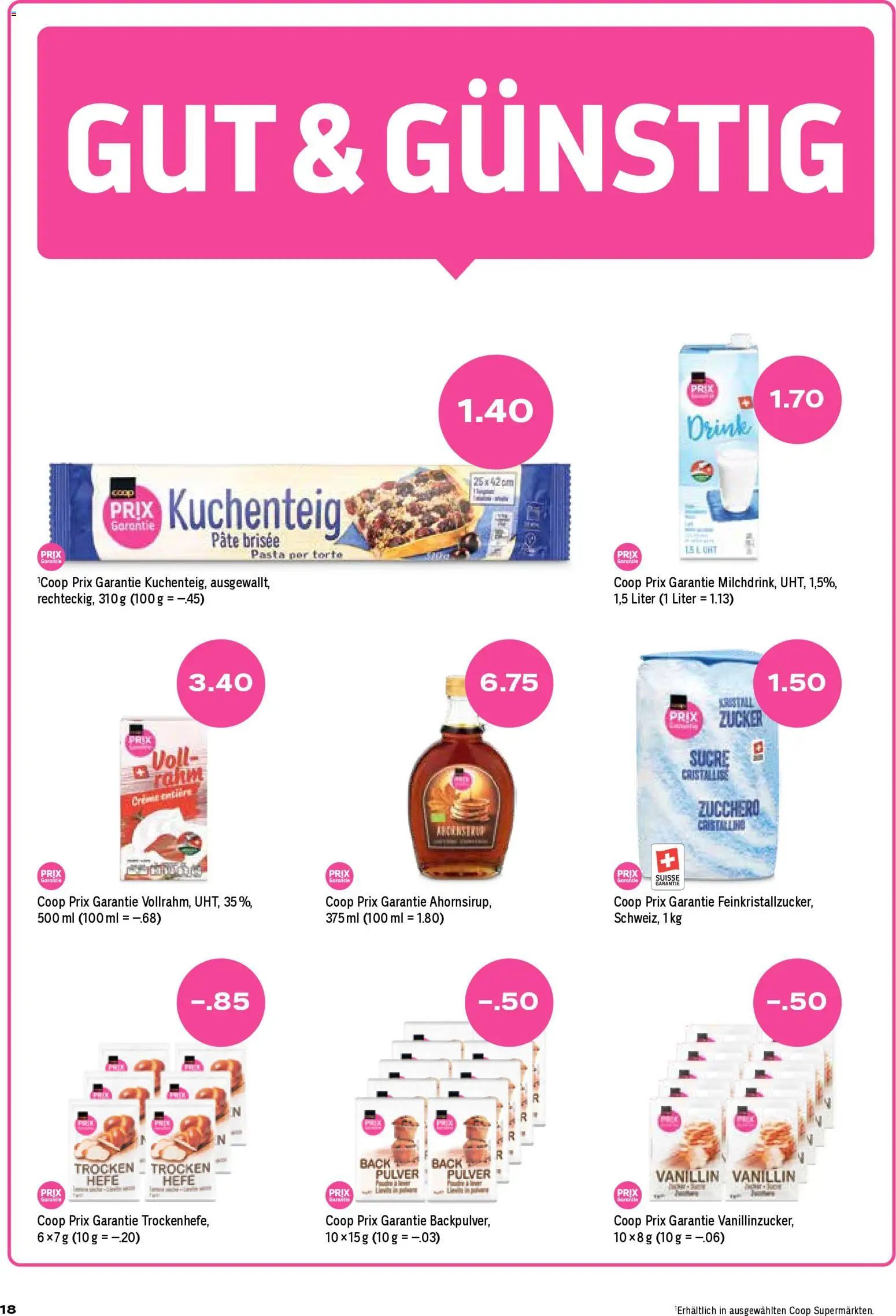 Coop aktionen – gültig ab 19.03.2026 | Seite: 18 | Produkte: Pulver, Pasta, Zucker