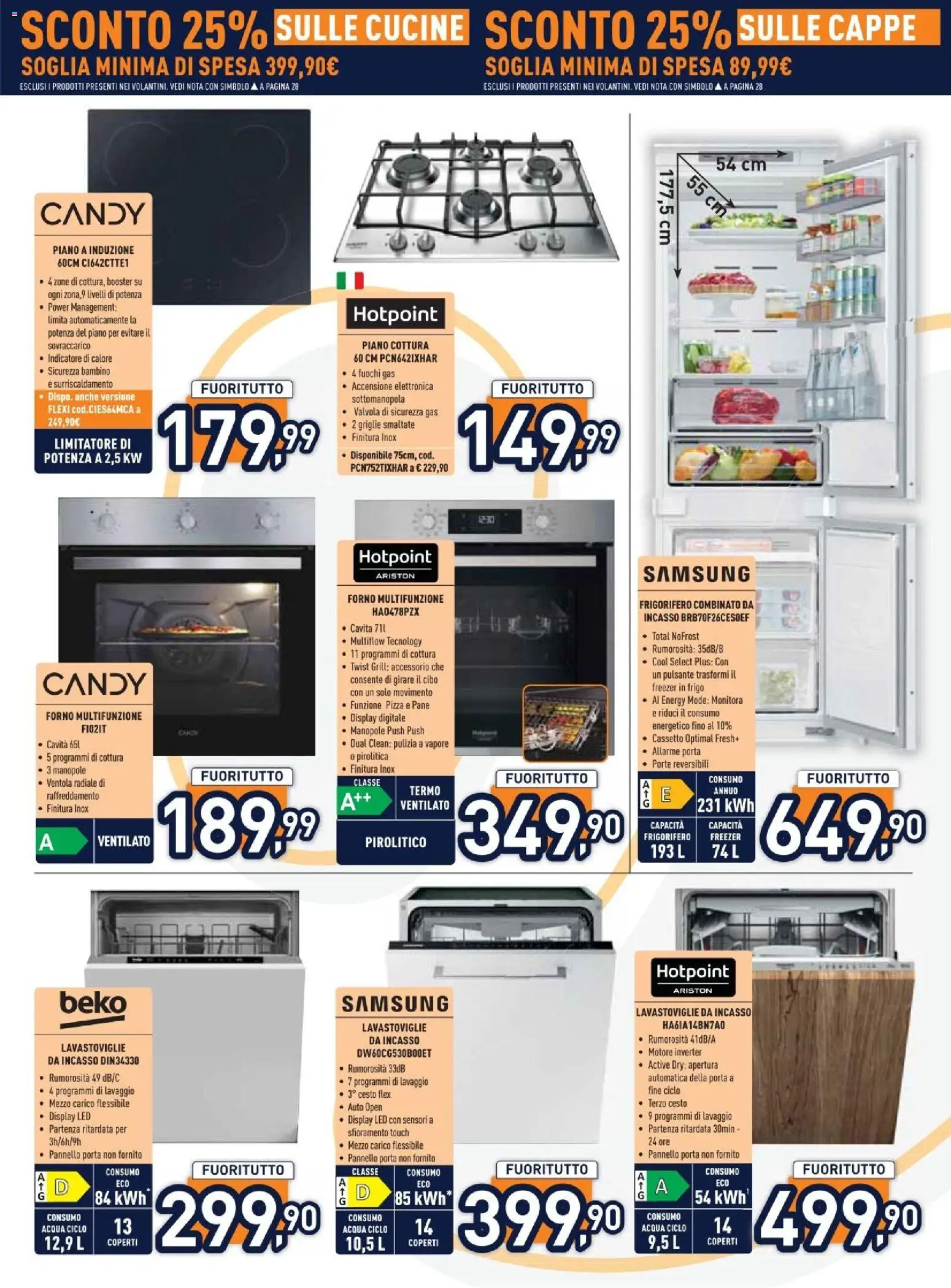 Volantino Unieuro del 29.12.2025 | Pagina: 22 | Prodotti: Acqua, Freezer, Frigorifero, Forno