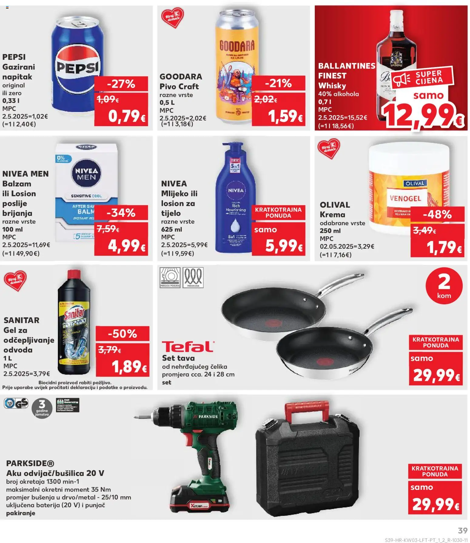 Kaufland katalog | vrijedi od 14.01.2026 | Stranica: 39 | Proizvodi: Perilica posuđa, Pepsi, Gel za odčepljivanje odvoda, Pan