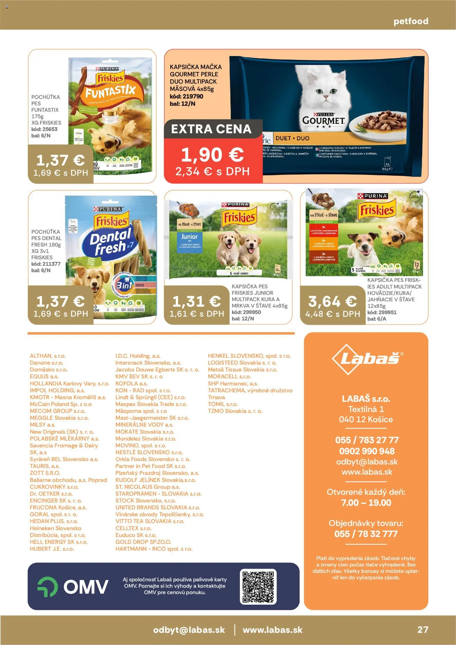 Nové Labaš akcie – leták je platný od 16.01.2026 | Strana: 27 | Produkty: Friskies, Lindt, Staropramen, Mrkva