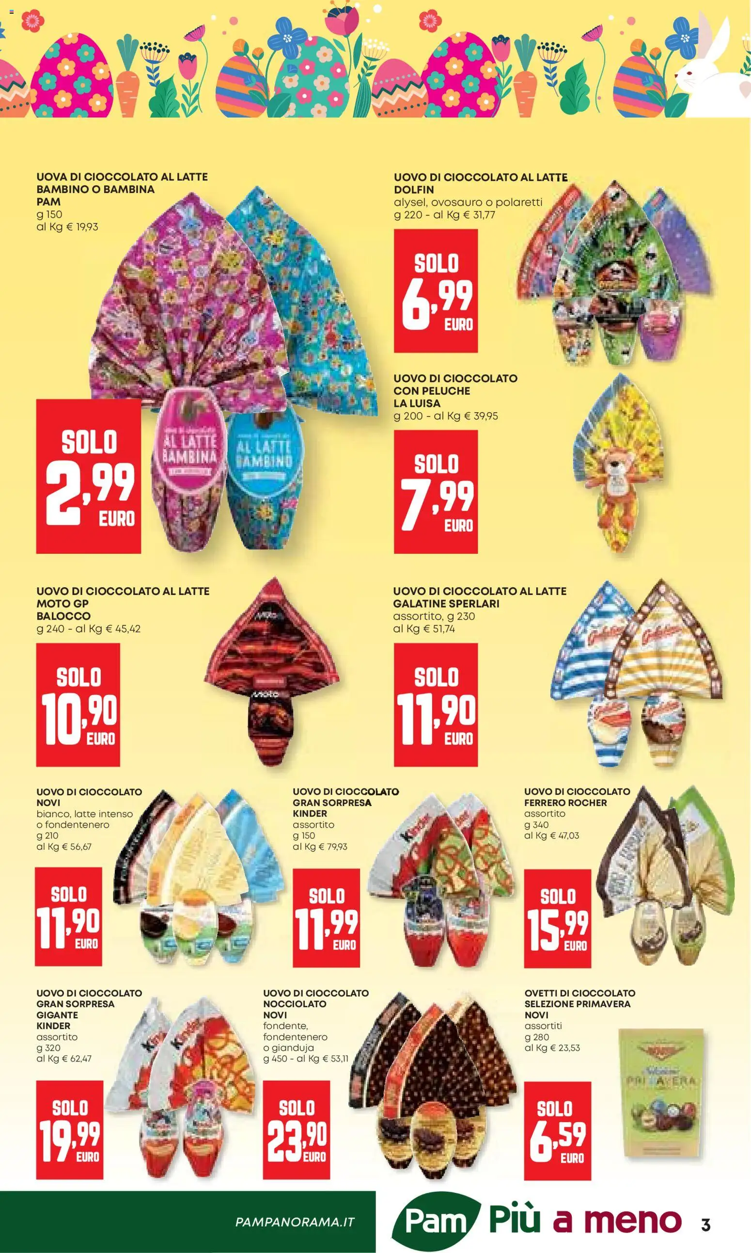 Volantino Panorama del 26.03.2026 | Pagina: 3 | Prodotti: Peluche, Uova, Cioccolato, Latte