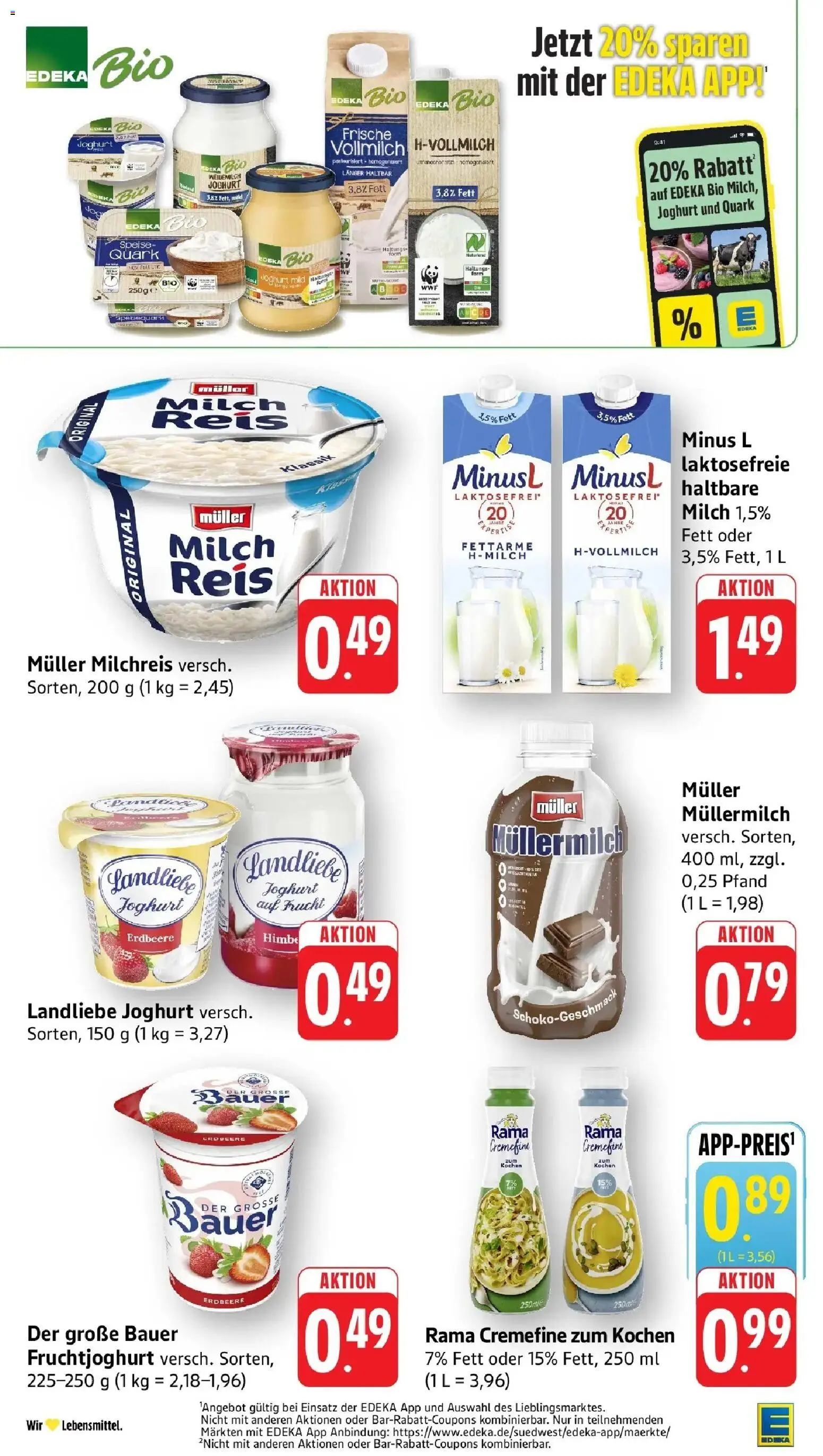 Edeka prospekt Karlsbad-Langensteinbach	 – gültig ab 02.03.2026 | Seite: 20 | Produkte: Rama, Quark, Haltbare milch, Müllermilch
