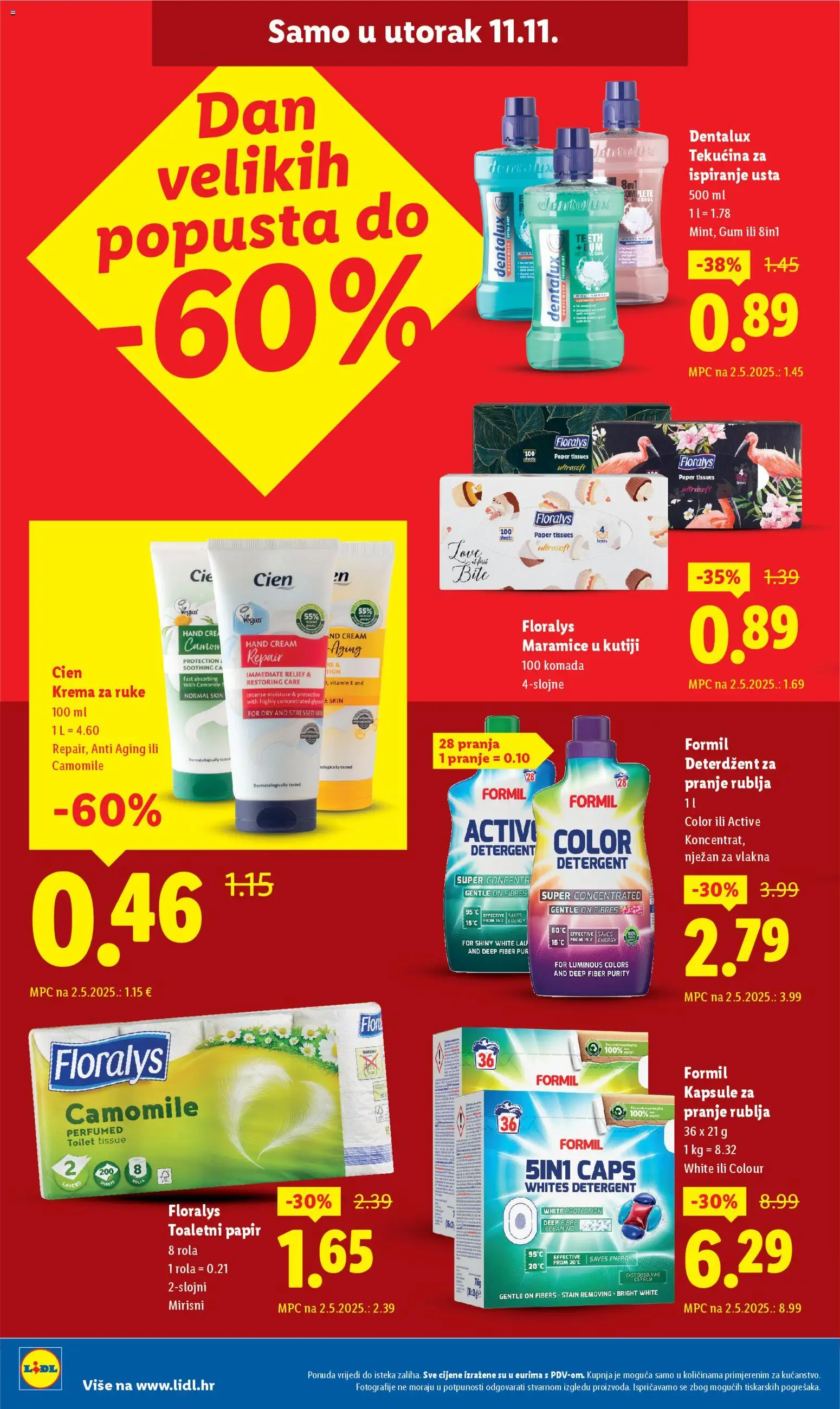 Lidl katalog | vrijedi od 10.11.2025 | Stranica: 40 | Proizvodi: Krema za ruke, Deterdžent, Toaletni papir, Kapsule za pranje rublja