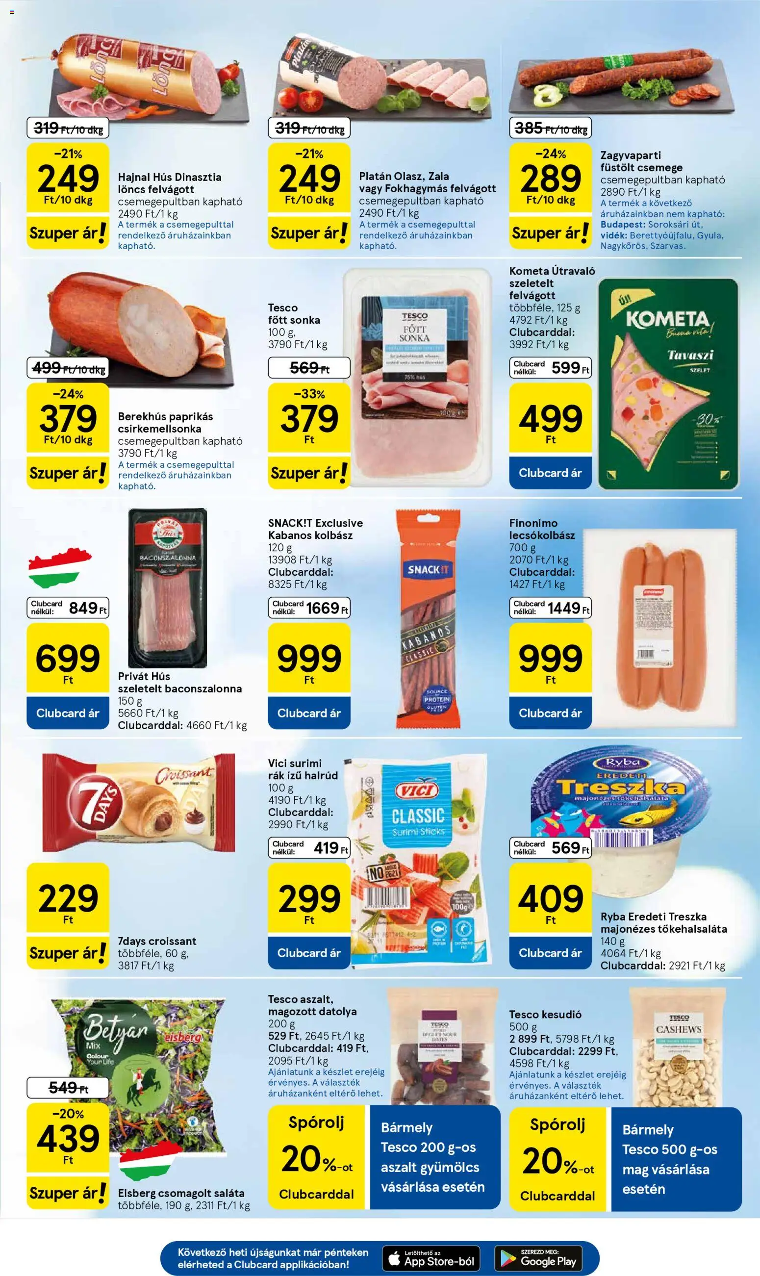 Tesco akciós ujság - amely érvényes a következő dátumtól: 02.01.2026 | Oldal: 3 | Termékek: Aszalt gyümölcs, Croissant, Hús, Gyümölcs