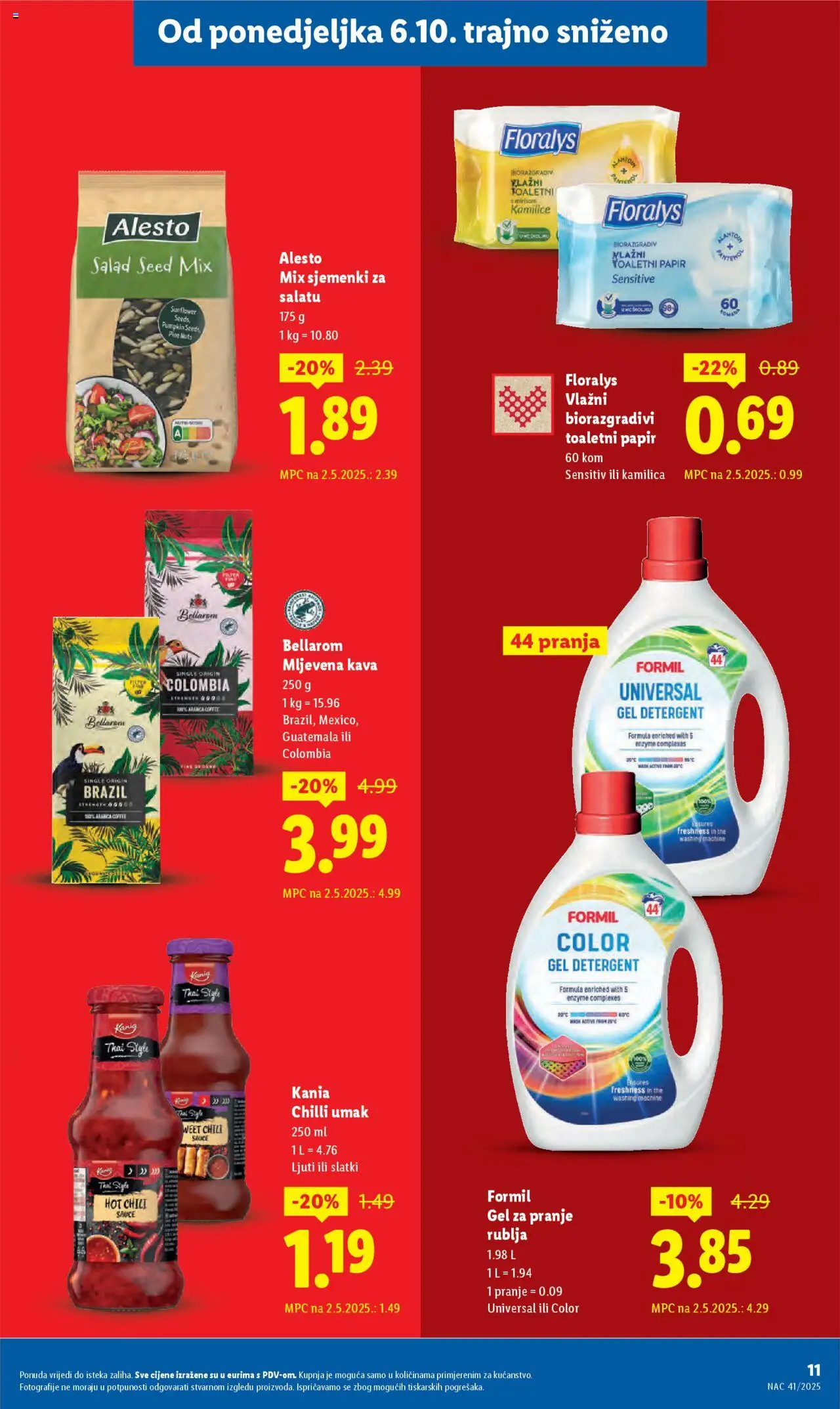 Lidl katalog | vrijedi od 08.09.2025 | Stranica: 11 | Proizvodi: Mljevena kava, Kava, Umak, Toaletni papir