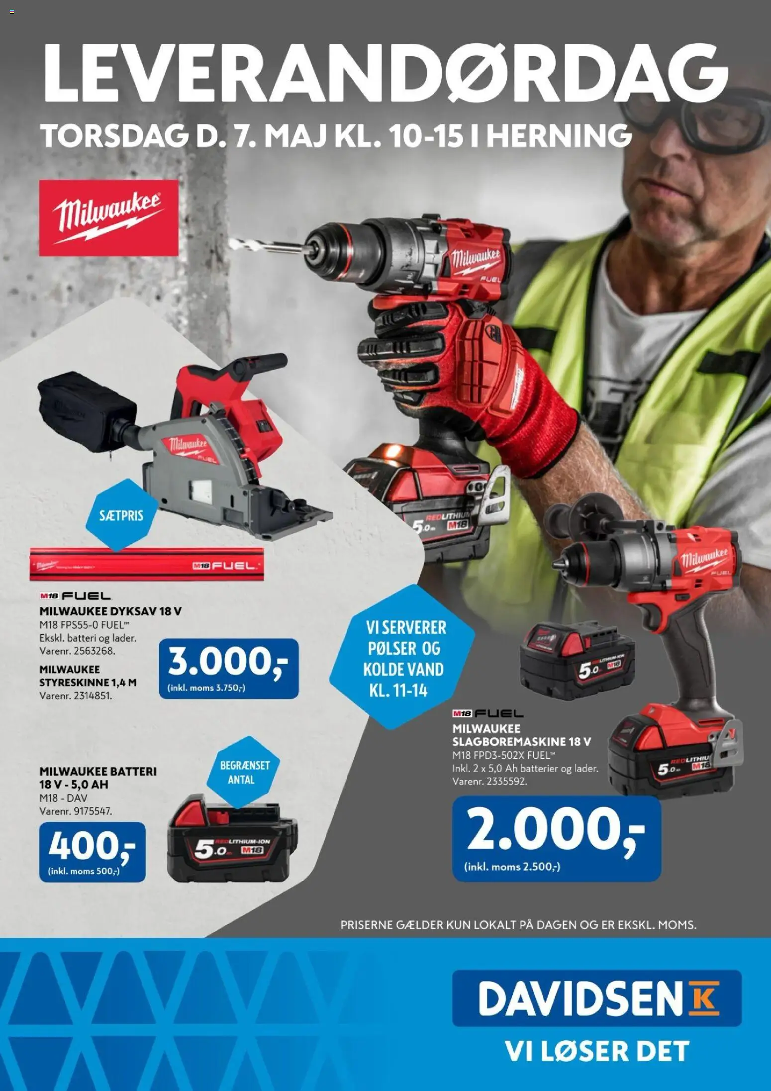 Davidsen tilbudsavis – gyldig fra 07.05.2026 | Side: 1 | Produkter: Pølser, Batterier, Batteri