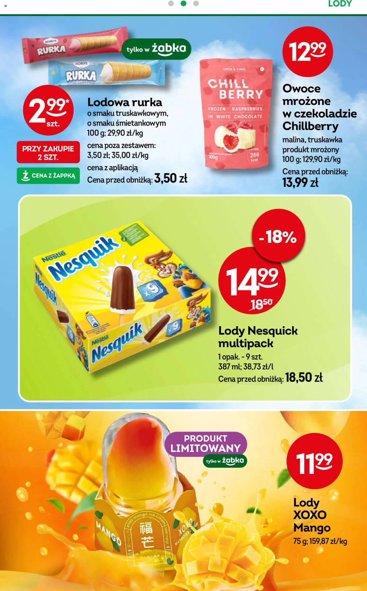Żabka Gazetka od 22.10.2025 | Strona: 69 | Produkty: Mango, Lody mango, Lody, Owoce