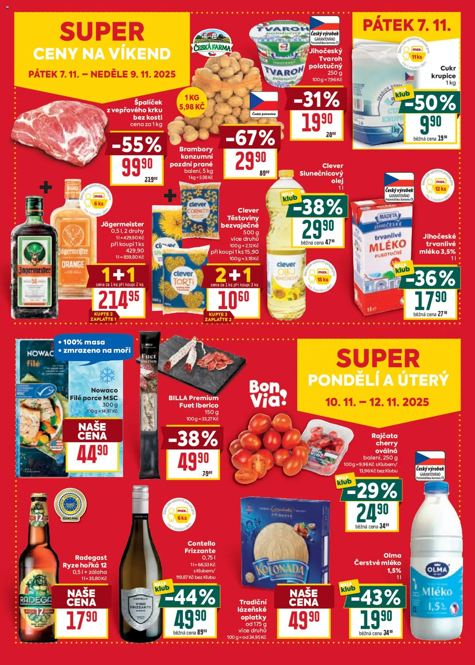 Billa Malý leták od 05.11.2025 | Strana: 4 | Produkty: Pivo, Těstoviny, Cukr, Oplatky