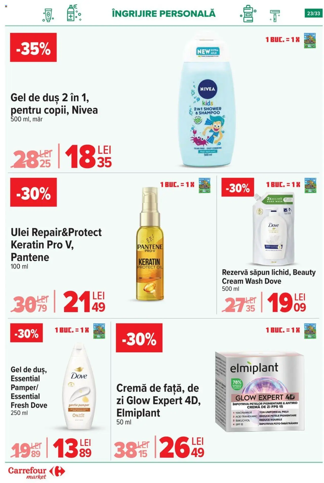 Noul catalog Carrefour – valabil de la 01.10.2025 | Pagină: 24 | Produse: Cremă de zi, Duș, Cremă, Săpun