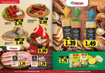 Fresh leták platný od 12.03.2026 | Strana: 4 | Produkty: Zázvor, Chlieb, Slanina, Klobása