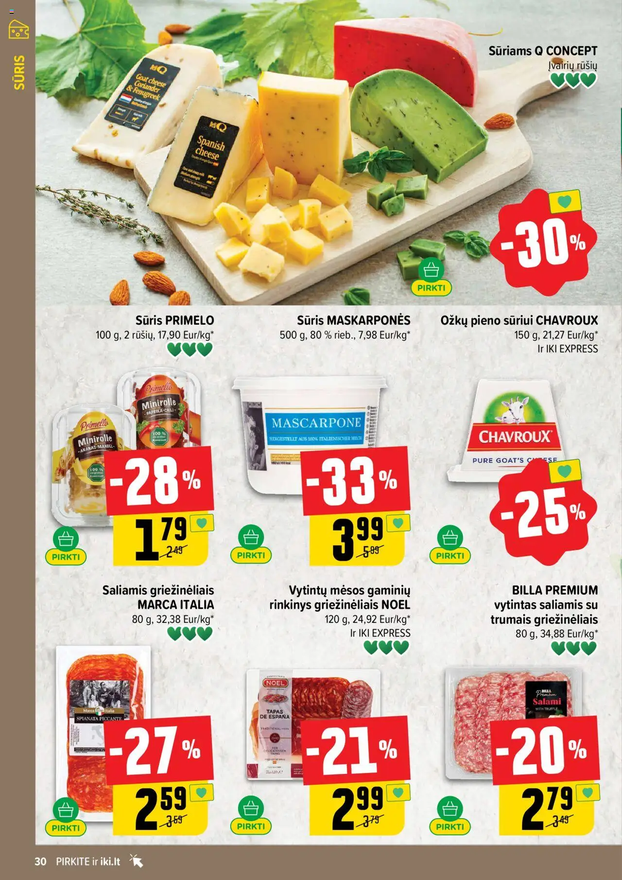 IKI - Leidinys│galioja nuo 04.08.2025 | Puslapis: 30 | Prekių: Sūris, Saliamis