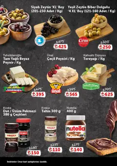 28.04.2026 tarihinden itibaren geçerli olan Onur Market kataloğu önizlemesi | Sayfa: 2 | Ürünler: Tereyağı, Peynir, Üzüm, Dut