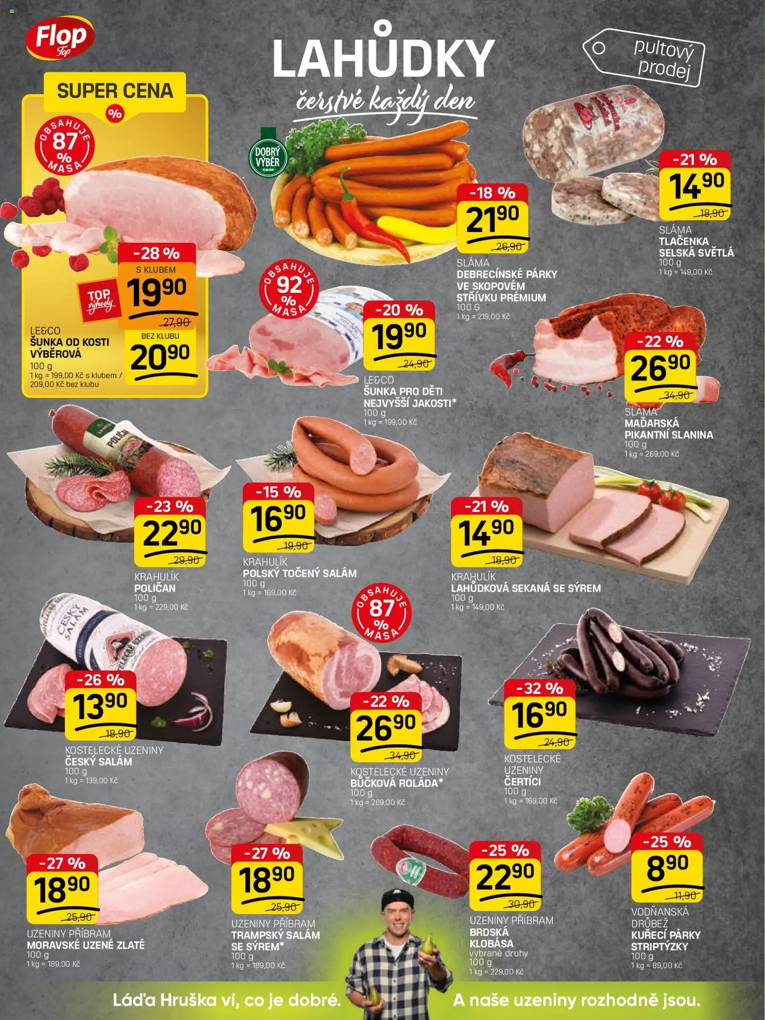 Flop leták - FlopTop od 28.01.2026 | Strana: 2 | Produkty: Párky, Sekaná, Točený salám, Tlačenka