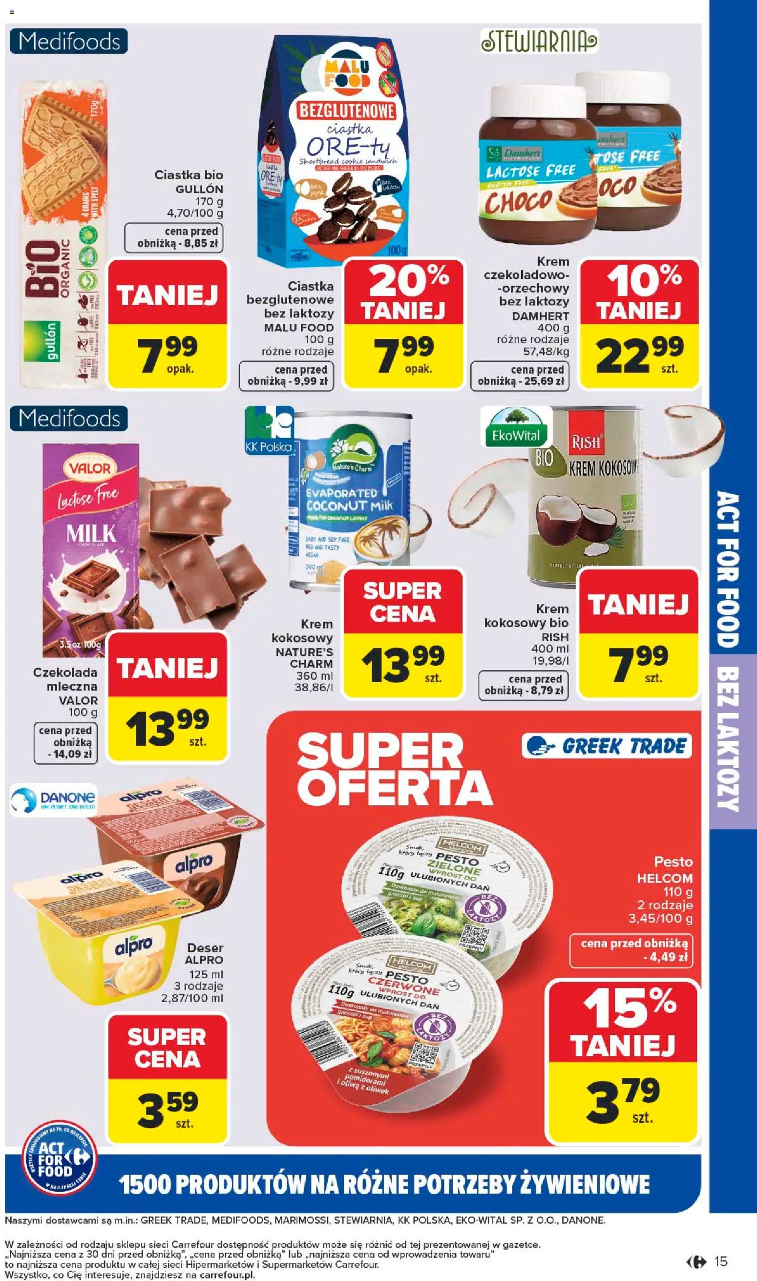 Carrefour Gazetka - Act for food od 05.01.2026 | Strona: 15 | Produkty: Bez laktozy, Oliwa z oliwek, Czekolada, Krem