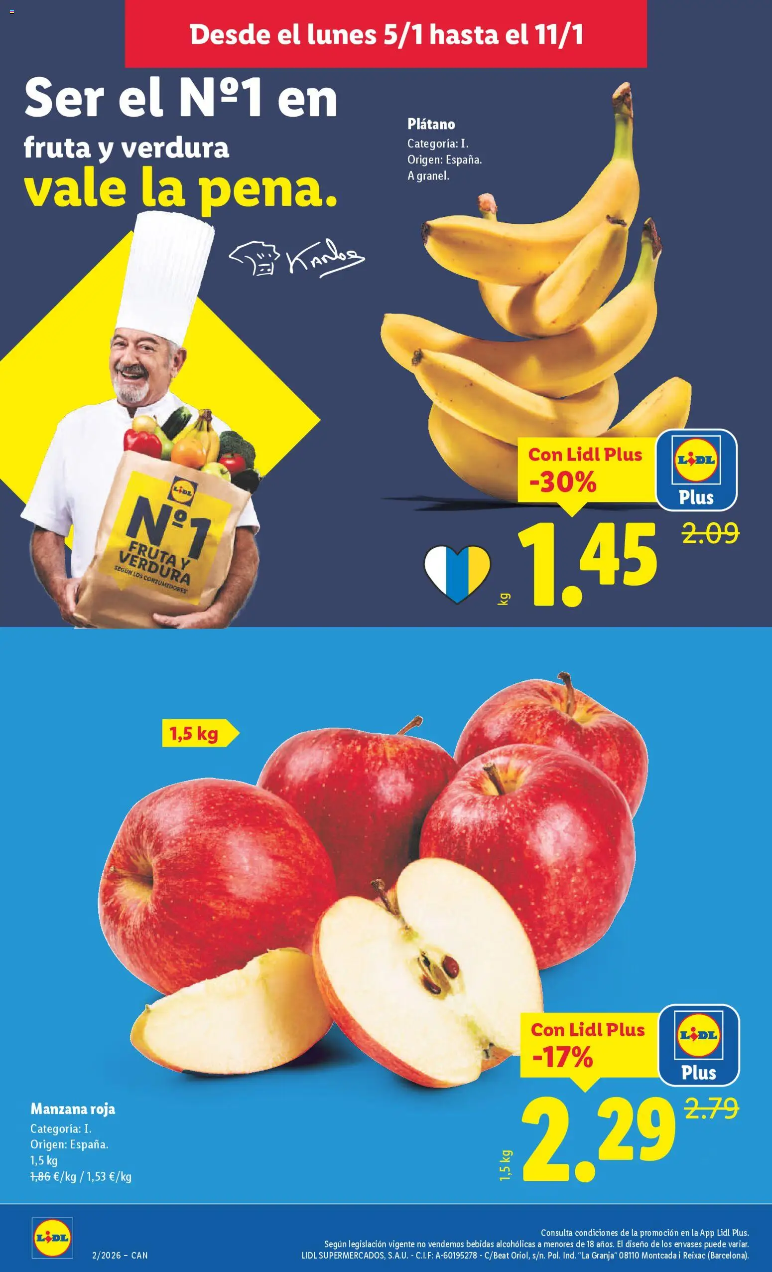 Lidl - Canarias │ válido desde el 05.01.2026 | Página: 2 | Productos: Manzana, Apple