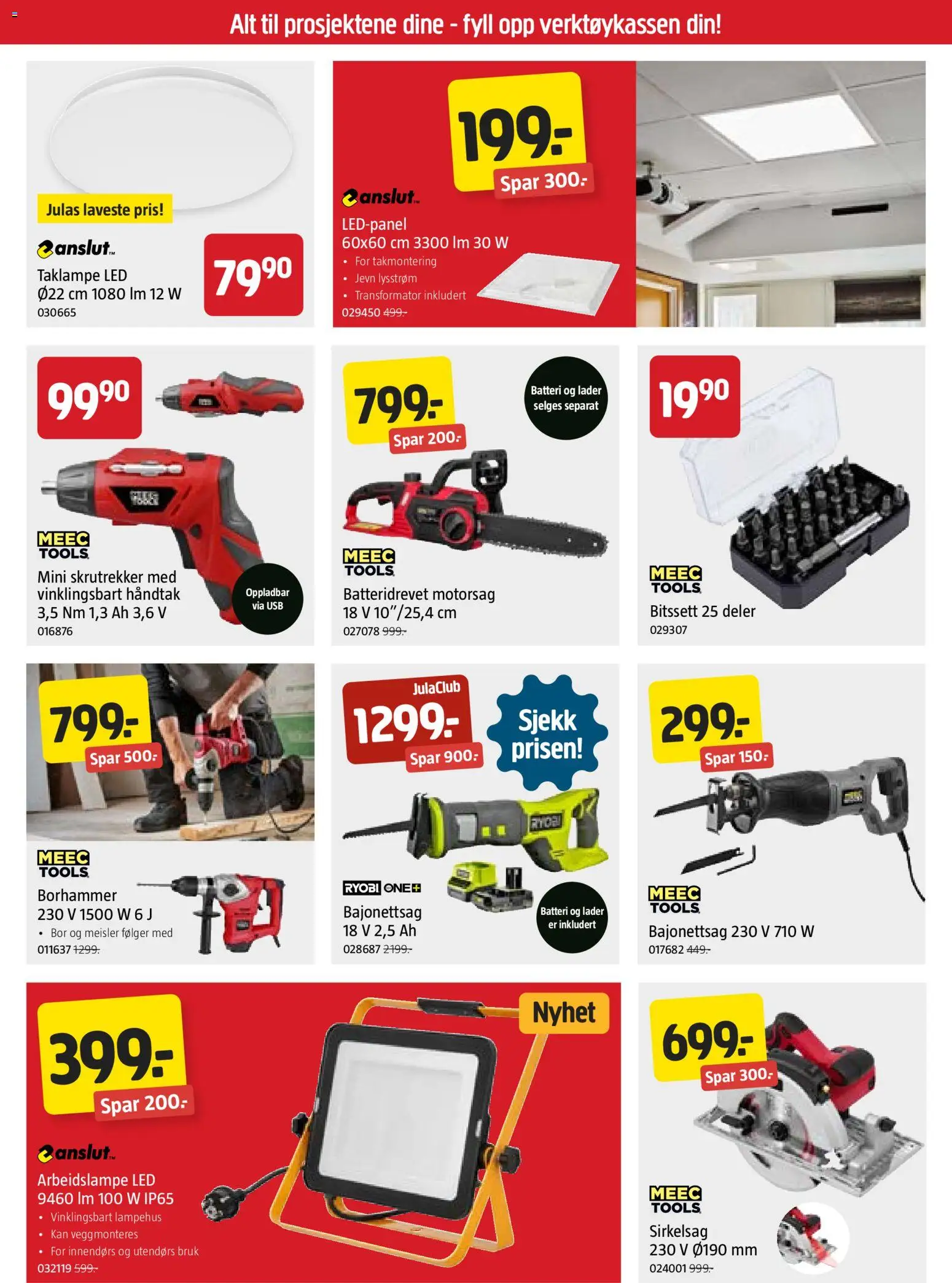 {H1} | Side: 5 | Produkter: Taklampe, Motorsag, Dartpilar, Usb