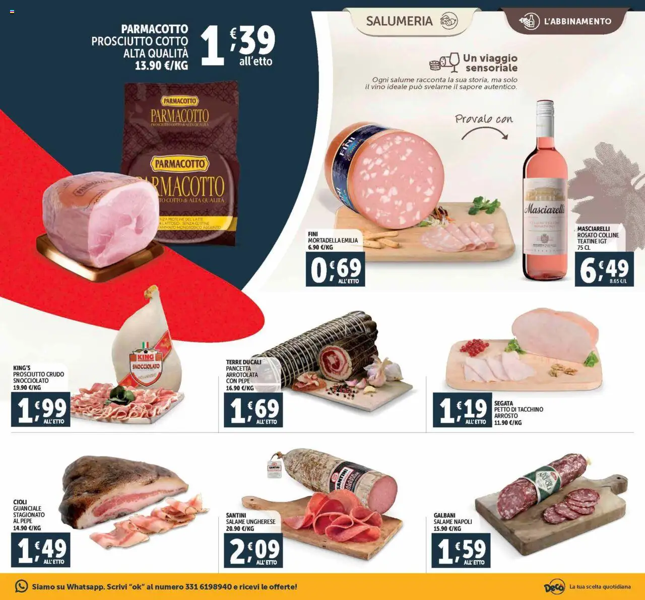 Volantino Decò del 21.08.2025 | Pagina: 3 | Prodotti: Prosciutto Crudo, Pancetta, Latte, Vino