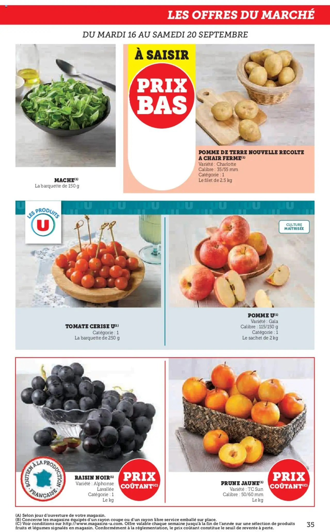  | Page: 35 | Produits: Prune, Raisin, Pomme de terre, Tomate cerise