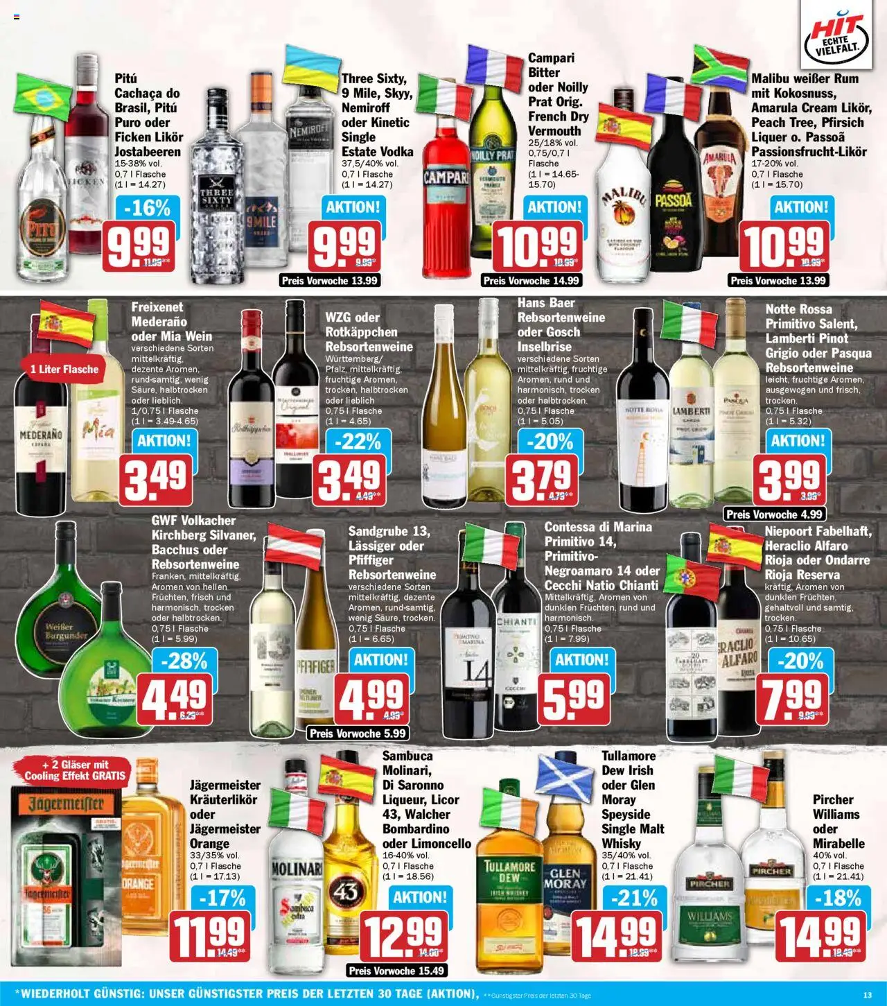 HIT Bayern - gültig ab dem 21.07.2025 | Seite: 13 | Produkte: Whisky, Pfirsich, Limoncello, Vodka