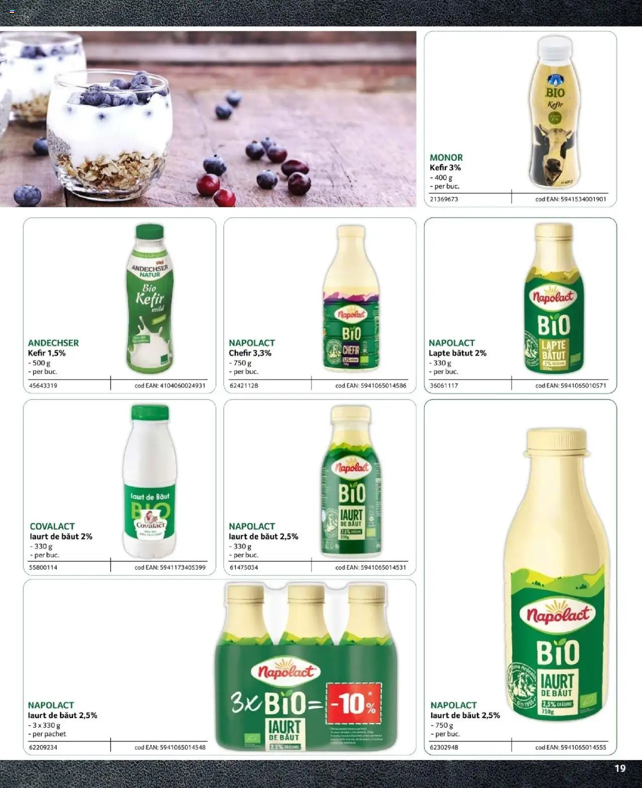 Noul catalog Selgros – valabil de la 09.02.2024 | Pagină: 19 | Produse: Lapte, Iaurt, Kefir