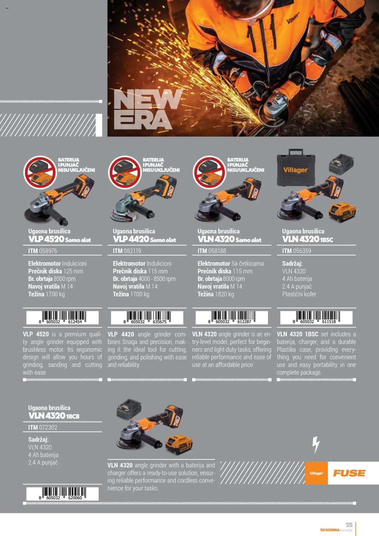 Villager katalog - važi od 13.02.2025 | Strana: 25 | Proizvode: Kofer, Mak, Baterija, Ugaona brusilica
