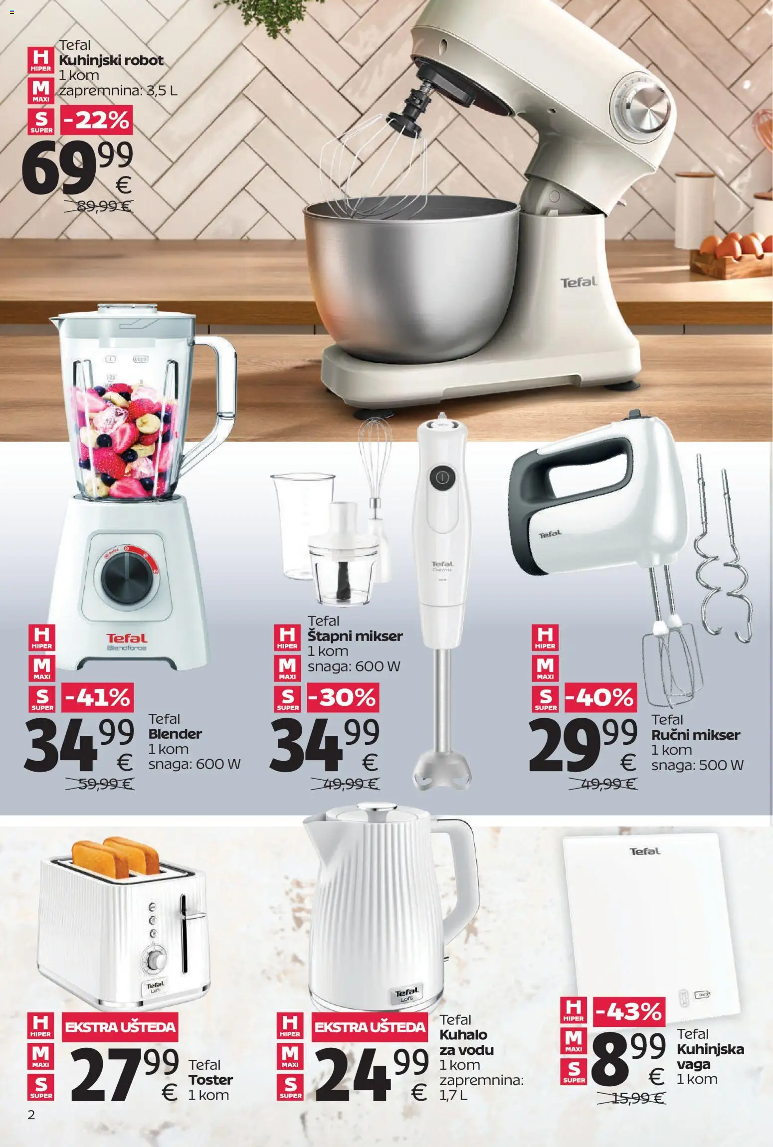 Tommy katalog | vrijedi od 13.04.2026 | Stranica: 2 | Proizvodi: Mikser, Robot, Štapni mikser, Toster