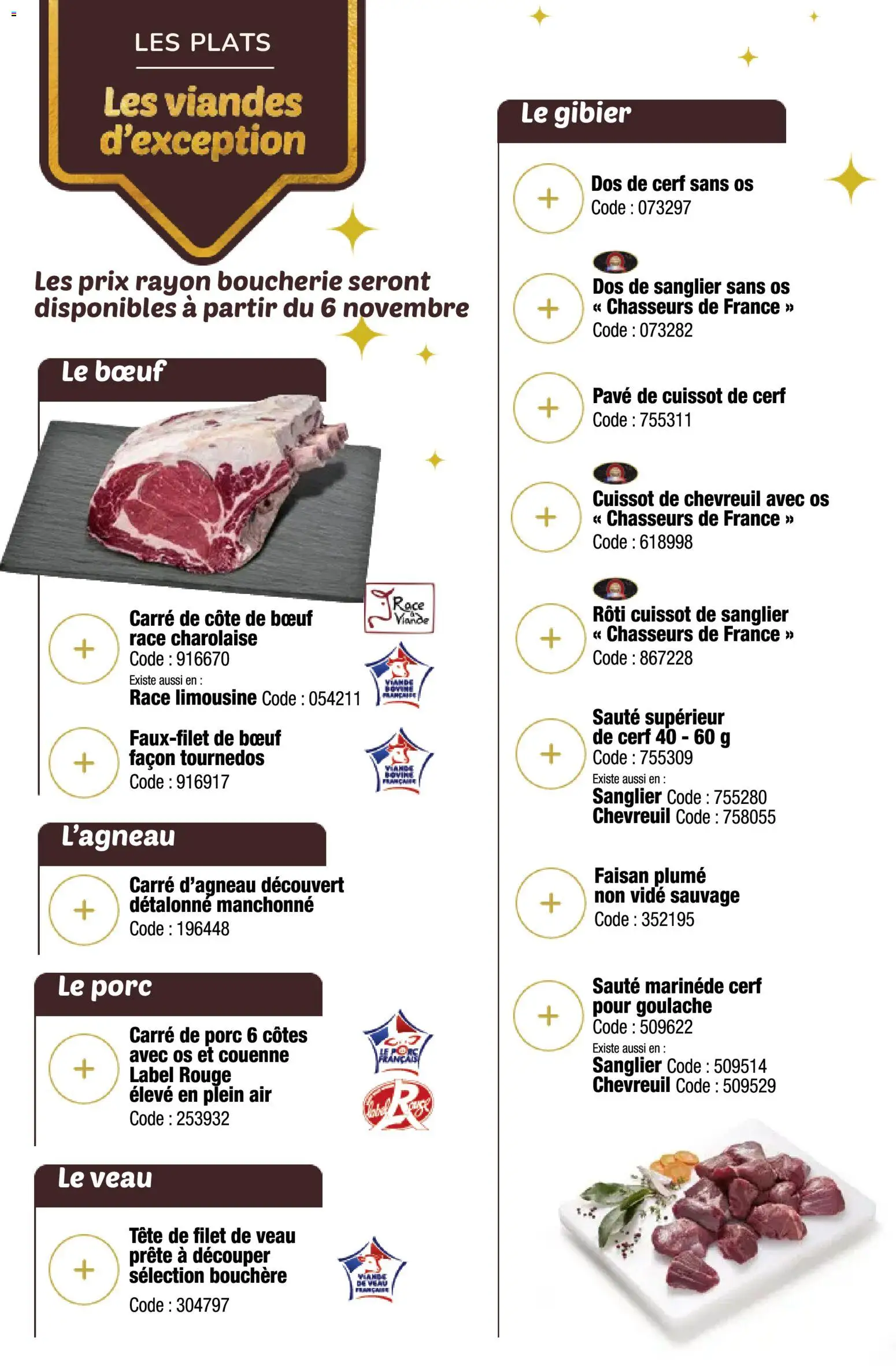 {H1} | Page: 36 | Produits: Côte de bœuf, Viande, Porc, Tournedos