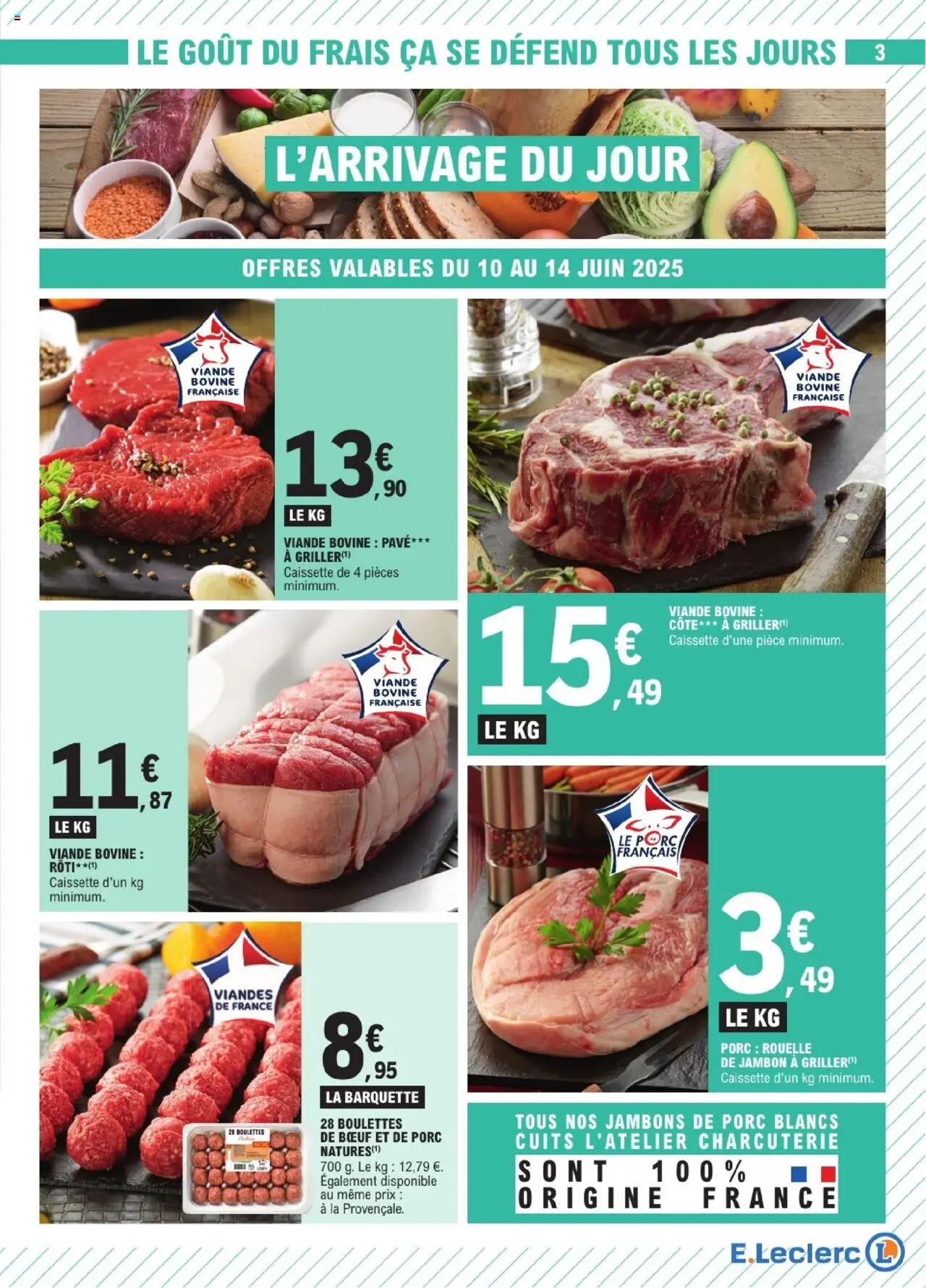  | Page: 3 | Produits: Porc rouelle de jambon, Viande, Porc, Viande bovine