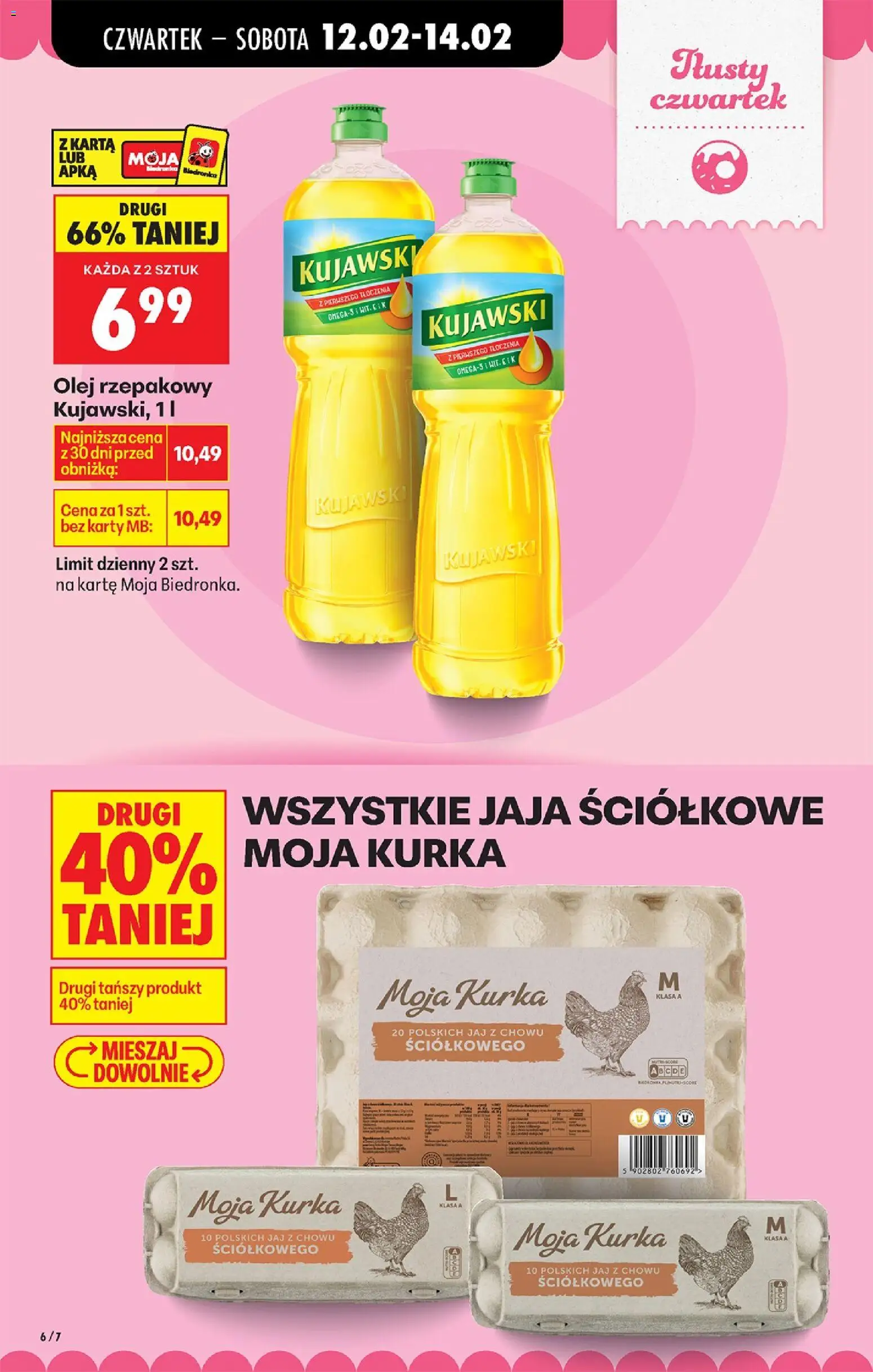 Biedronka gazetka - Oferta w tym tygodniu od 12.02.2026 | Strona: 10 | Produkty: Karta, Olej rzepakowy, Olej, Jaja