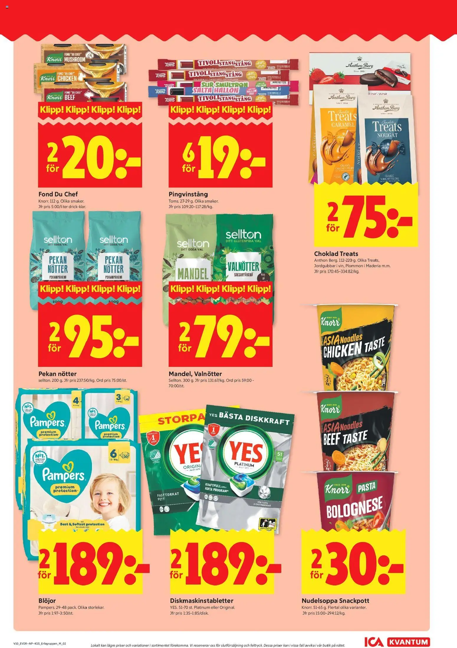 ICA Kvantum reklamblad aktuell från 02.03.2026 | Sida: 7 | Produkter: Plommon, Choklad, Pasta, Nötter