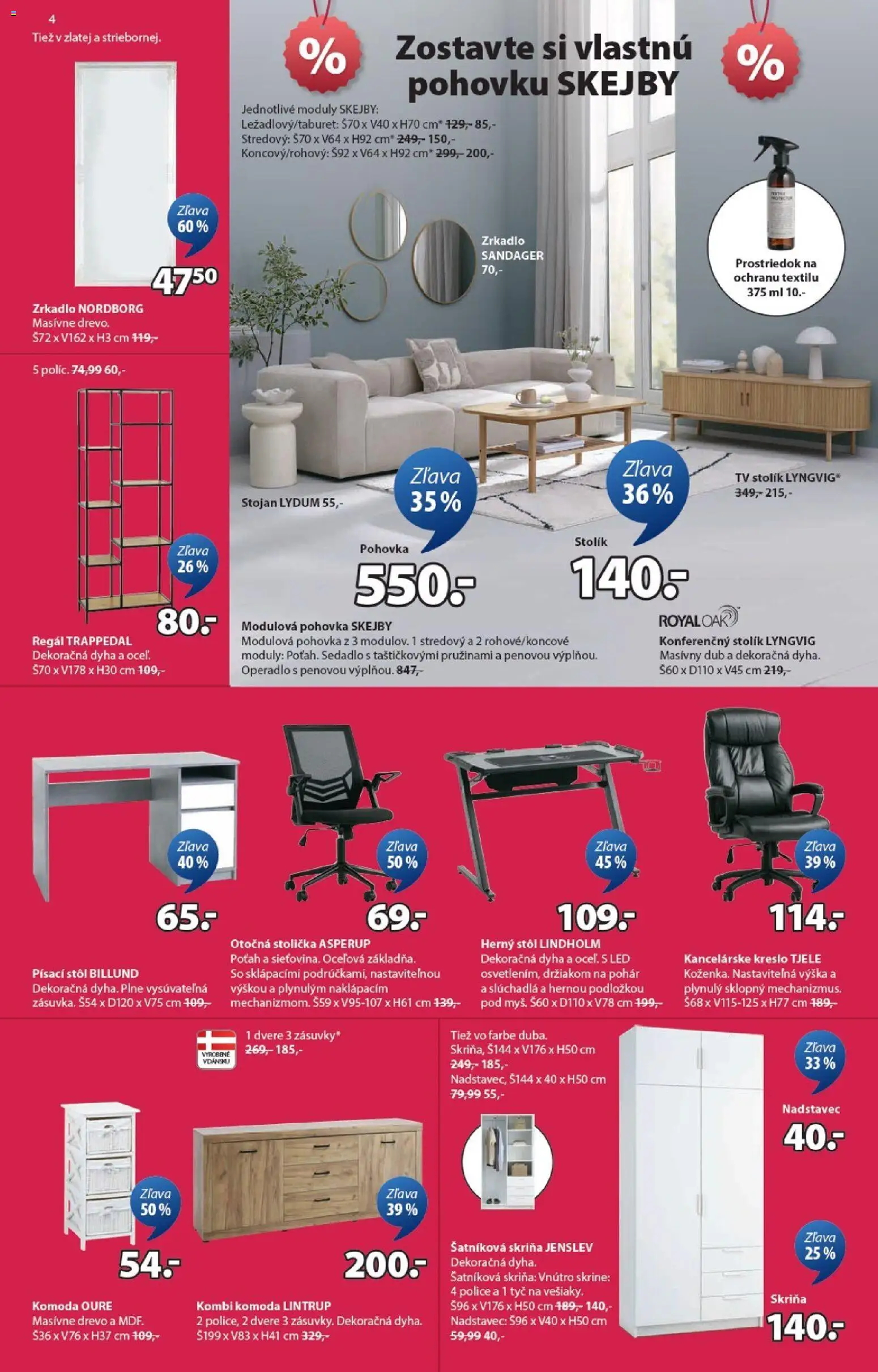 Nové JYSK akcie – leták je platný od 07.01.2026 | Strana: 4 | Produkty: Tv, Tv stolik, Pohovka, Šatníková skriňa