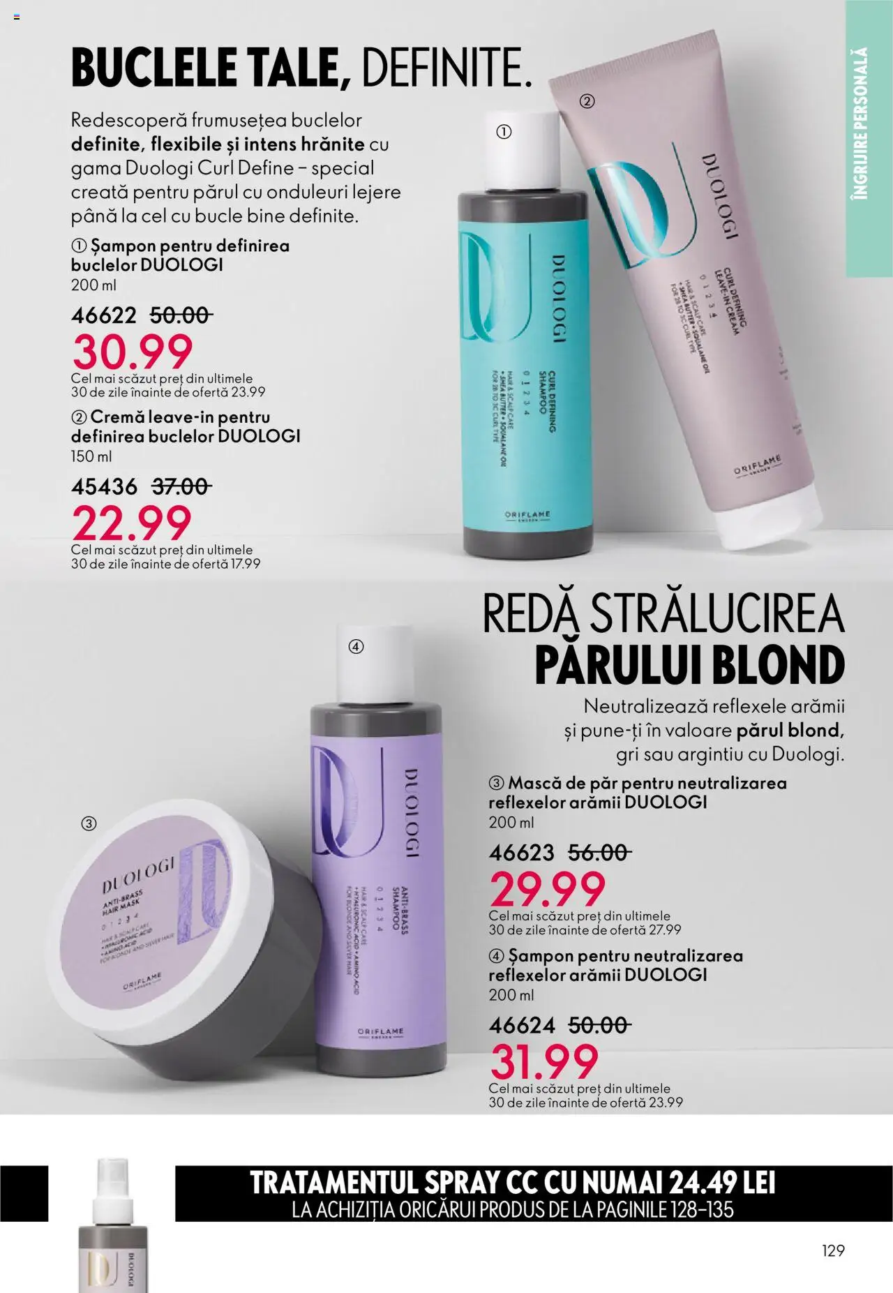 Noul catalog Oriflame – valabil de la 22.10.2025 | Pagină: 129 | Produse: Șampon, Mască de păr, Cremă