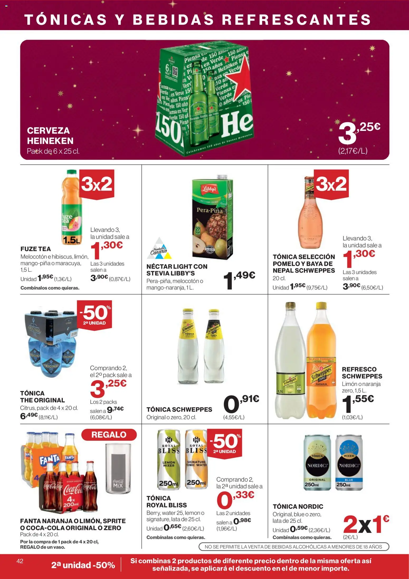 Supercor Canarias │ válido desde el 18.12.2025 | Página: 42 | Productos: Cerveza, Πρίζες, Néctar, Σπανάκι